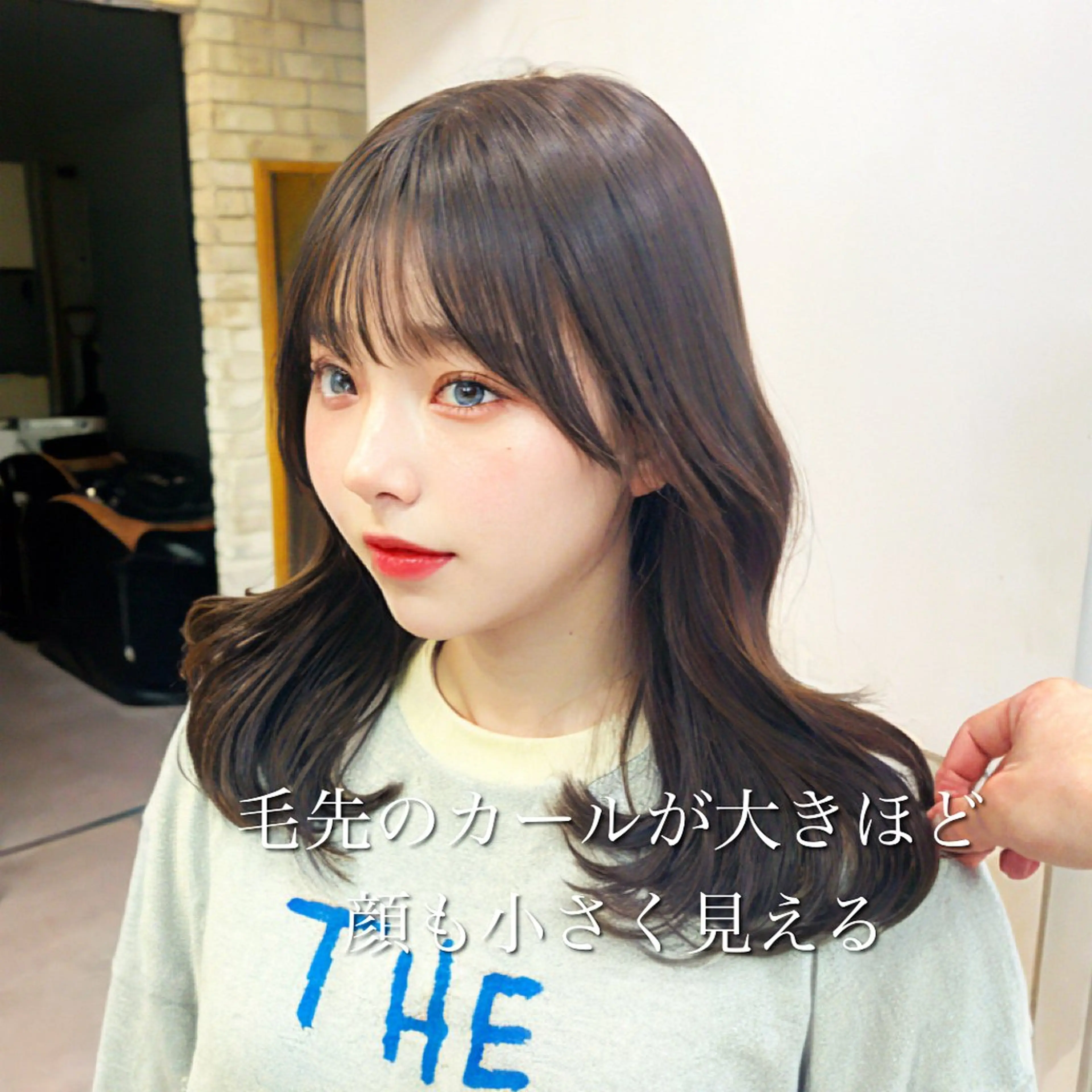 セミロング 顔周りカット レイヤーカット ショートカットパーマのヘアスタイル