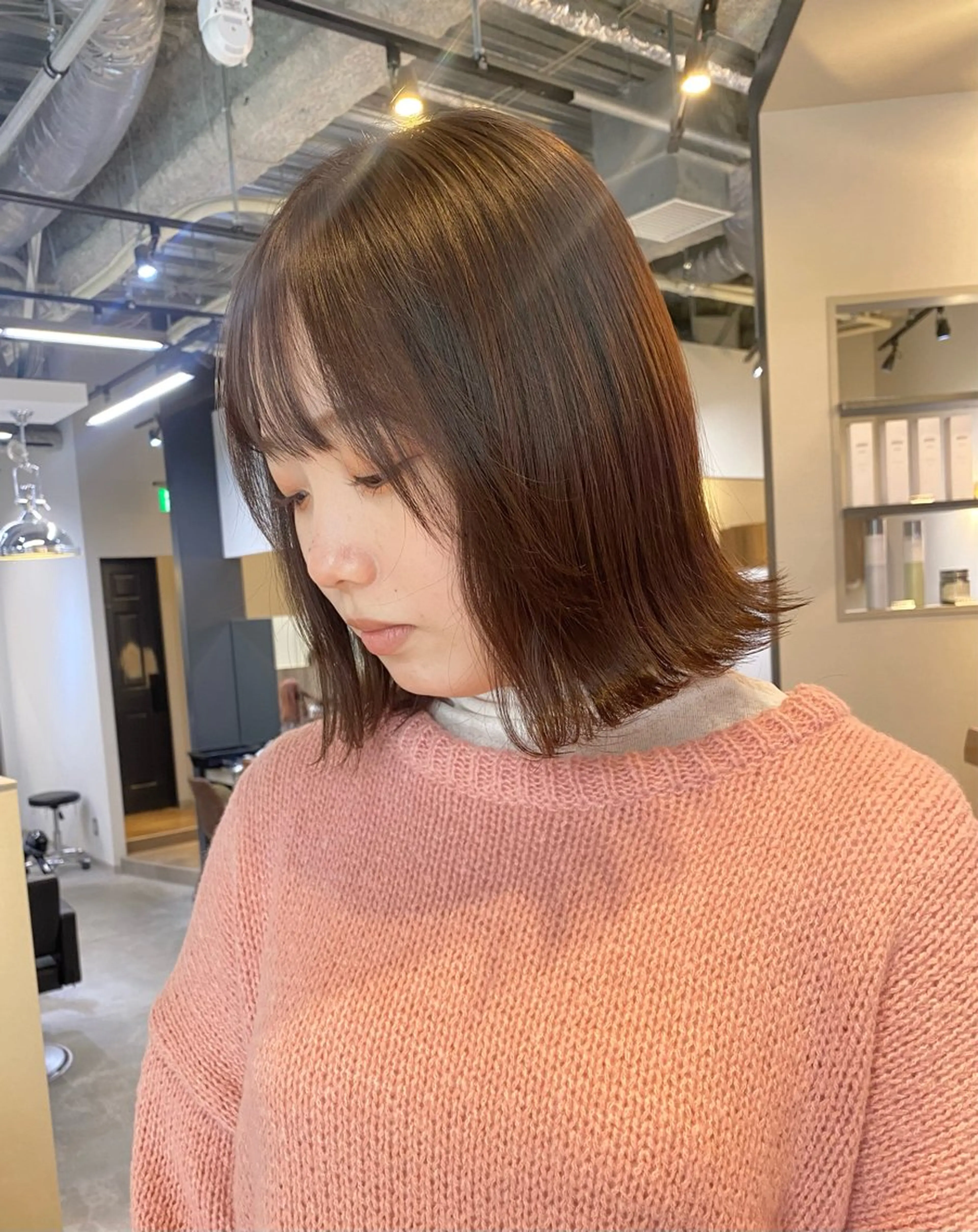 ミディアム カラー カット ヘアカラー 白髪ぼかしハイライト ／レイヤー中島啓太のヘアスタイル