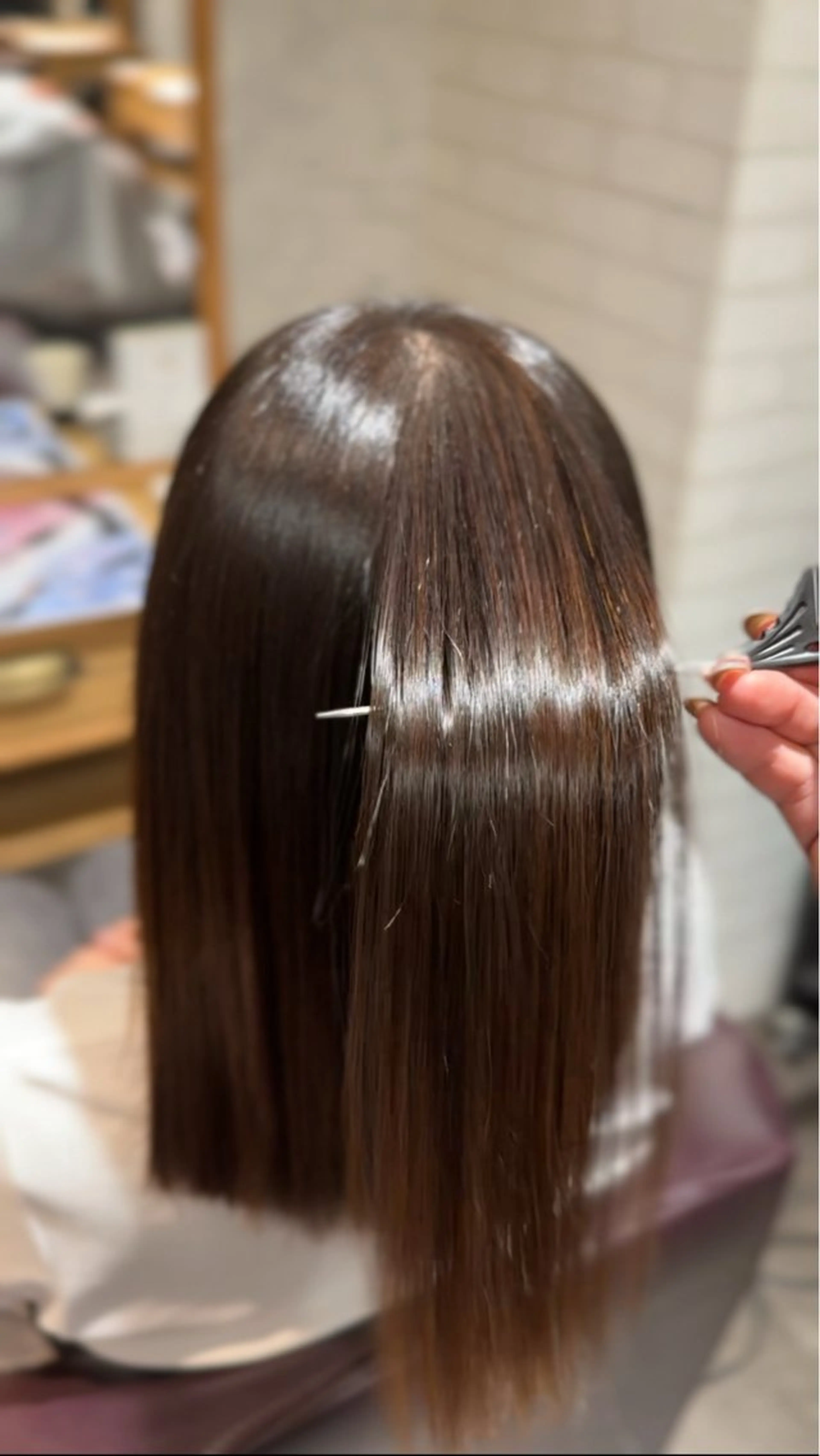 セミロング パーマ Afinar  乃空（ノア）のヘアスタイル