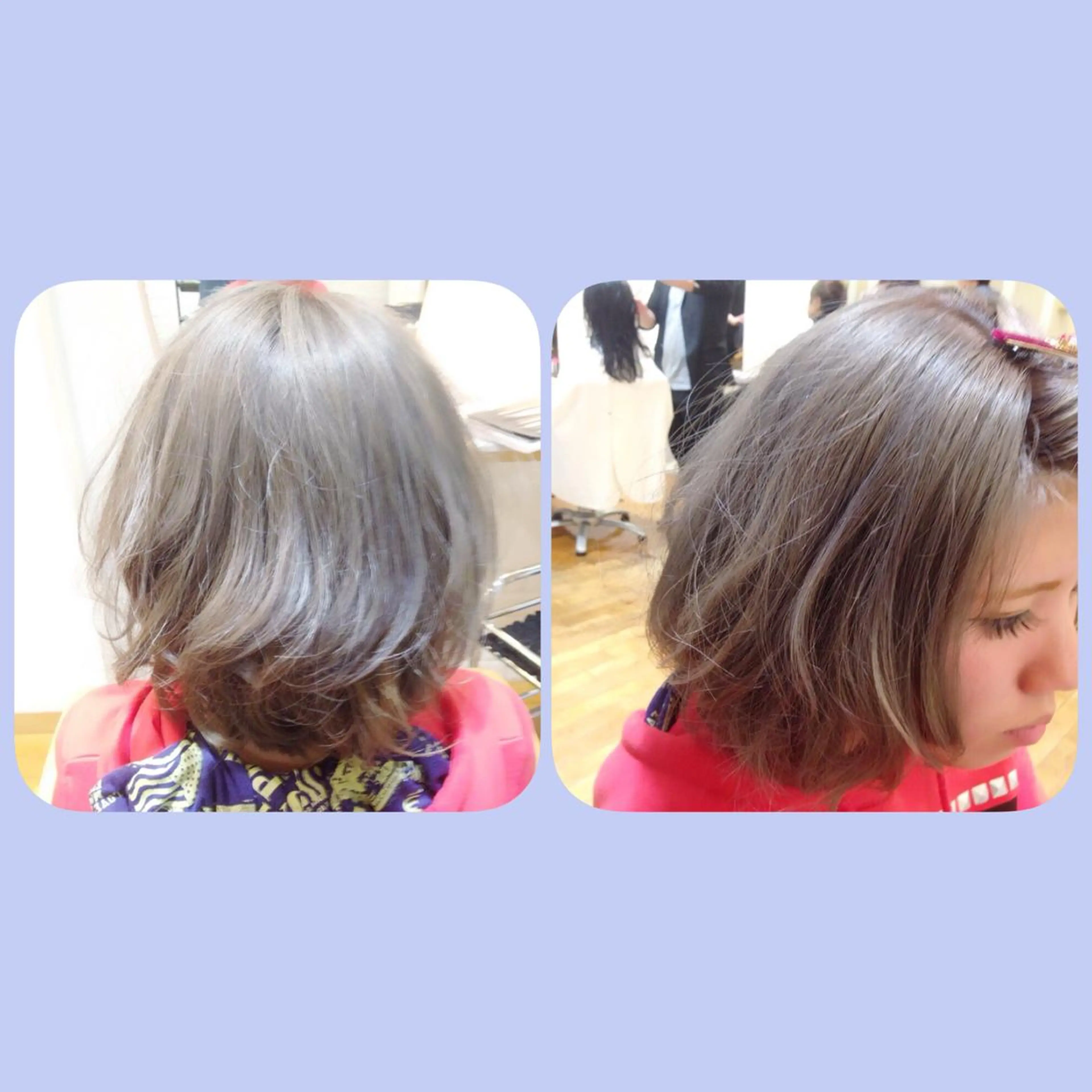 ミディアム カラー アッシュ 加藤 あやみのヘアスタイル