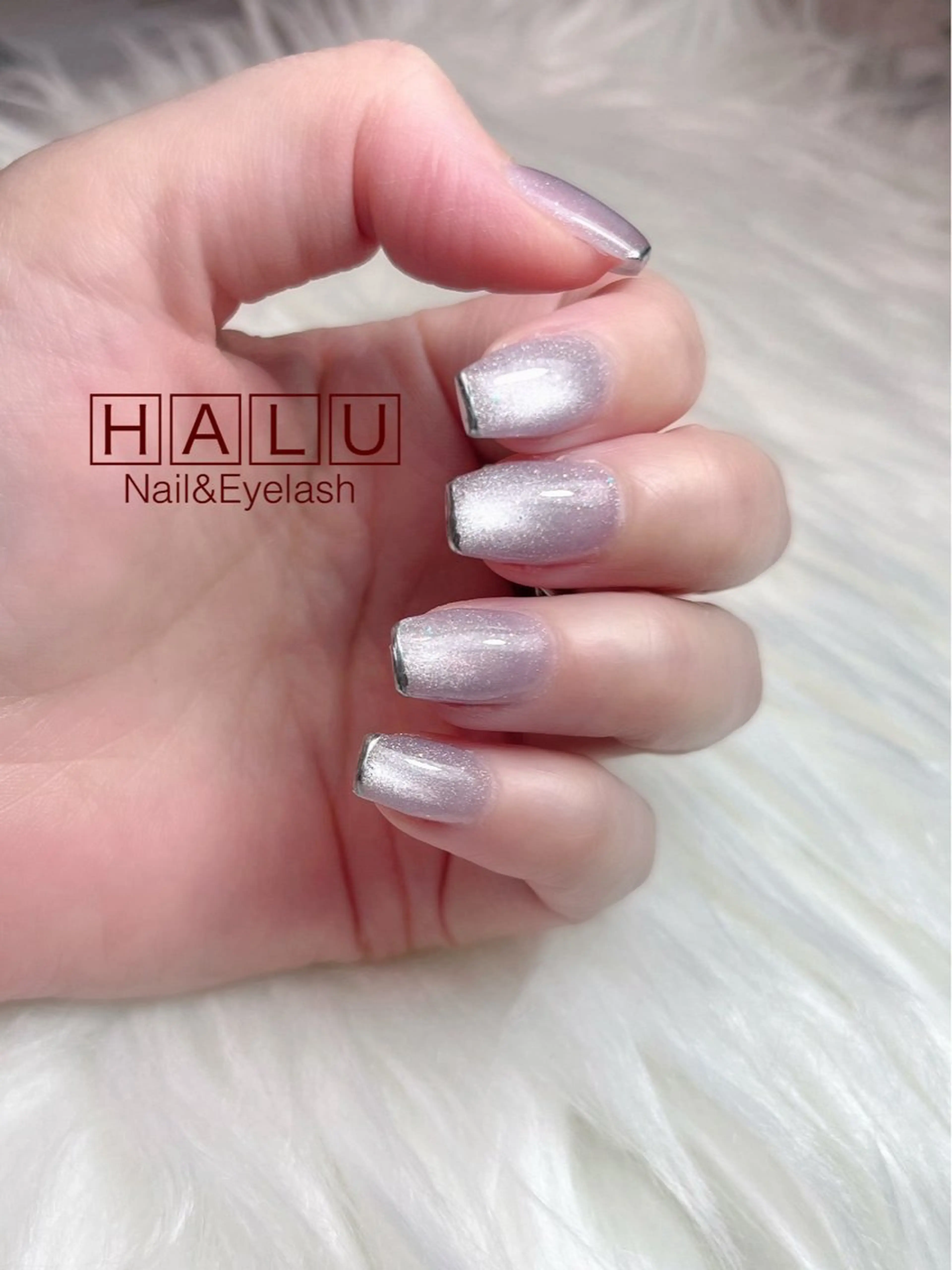 ネイル パープル シルバー HALU ハルのネイルデザイン