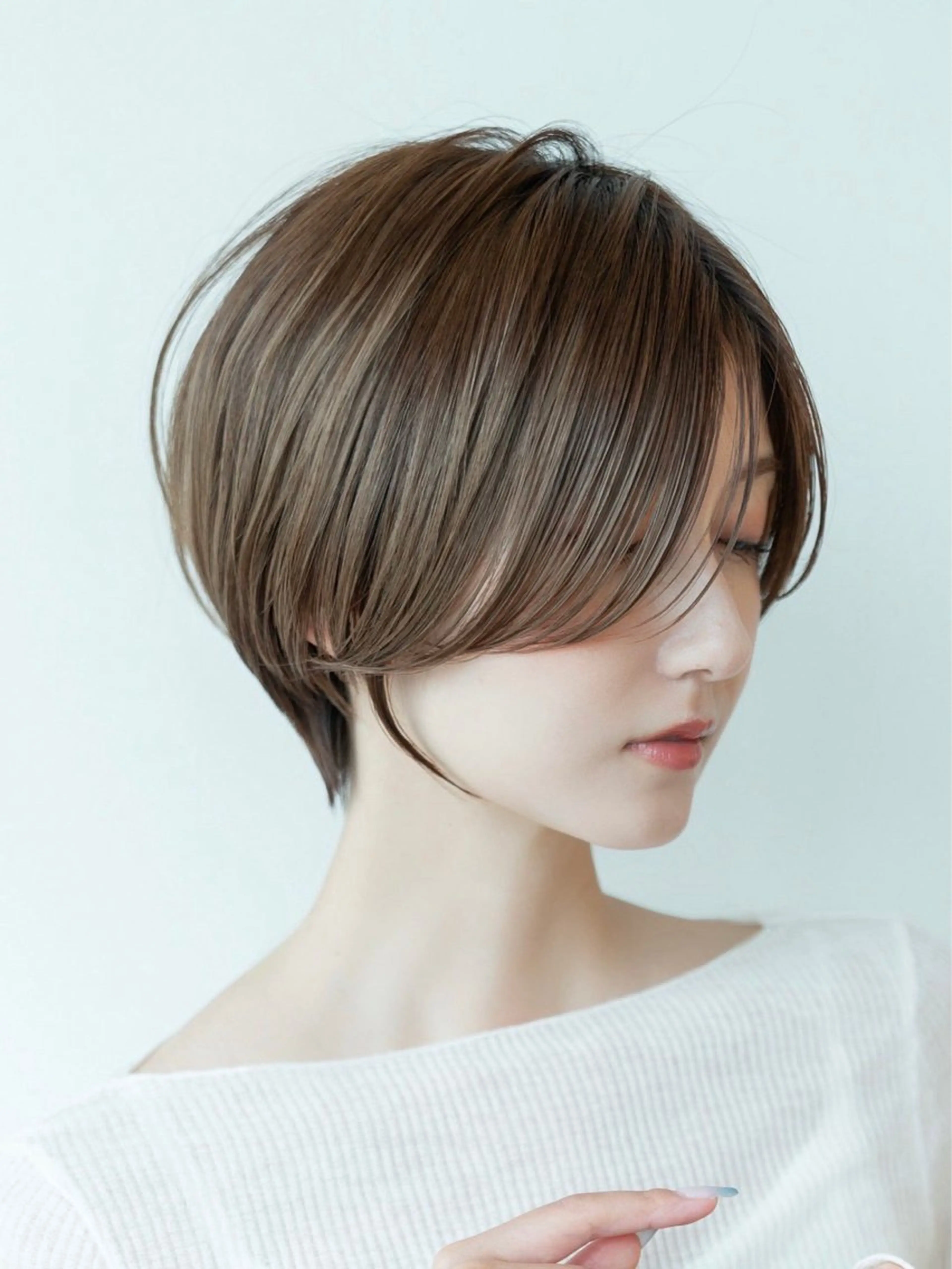 ショート カラー ショートボブ 丸みショート イルミナカラー ボブ 髪質改善 カット ヘアカラー トリートメント 田中航平/渋谷ボブ/ レイヤーボブのヘアスタイル