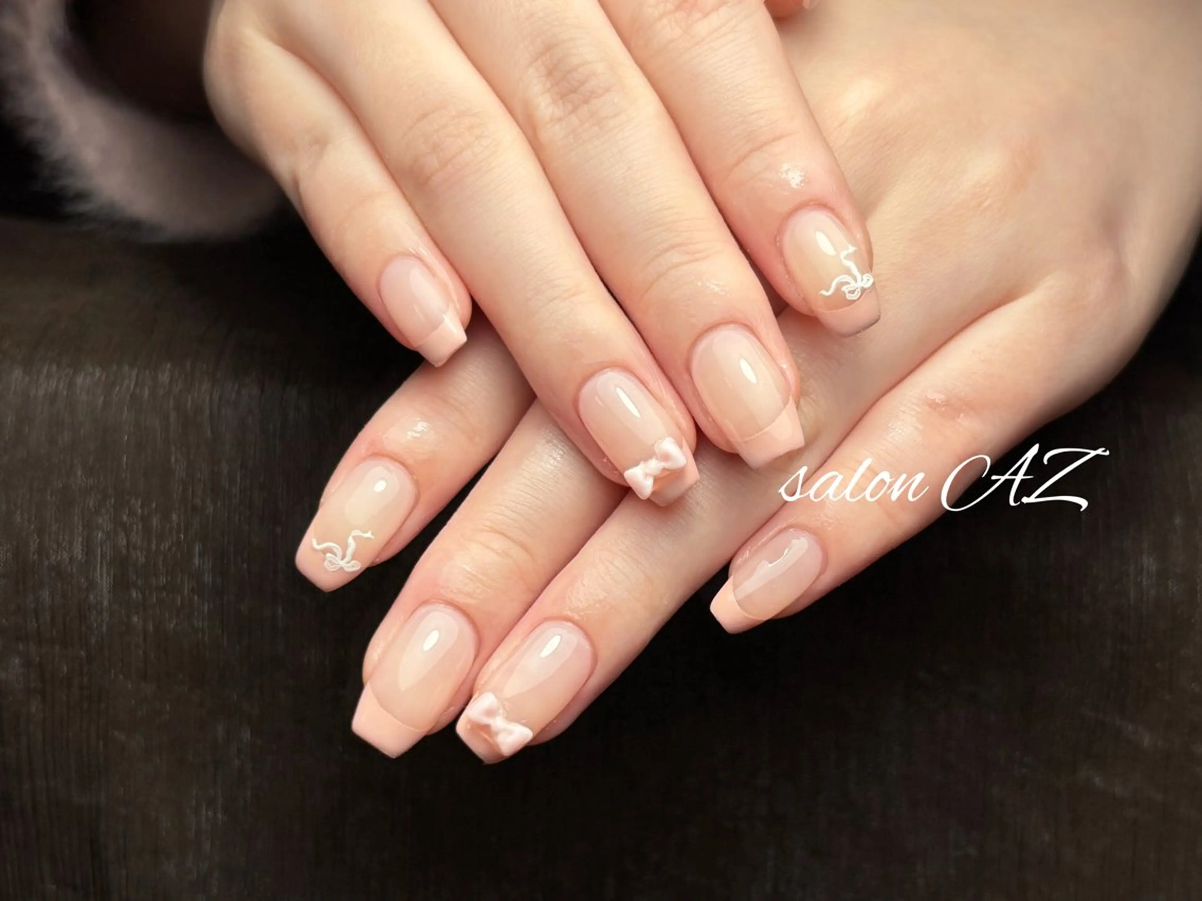 ネイル 桜ネイル 長さ出し フットネイル フレンチネイル ジェルネイル salon AZのネイルデザイン