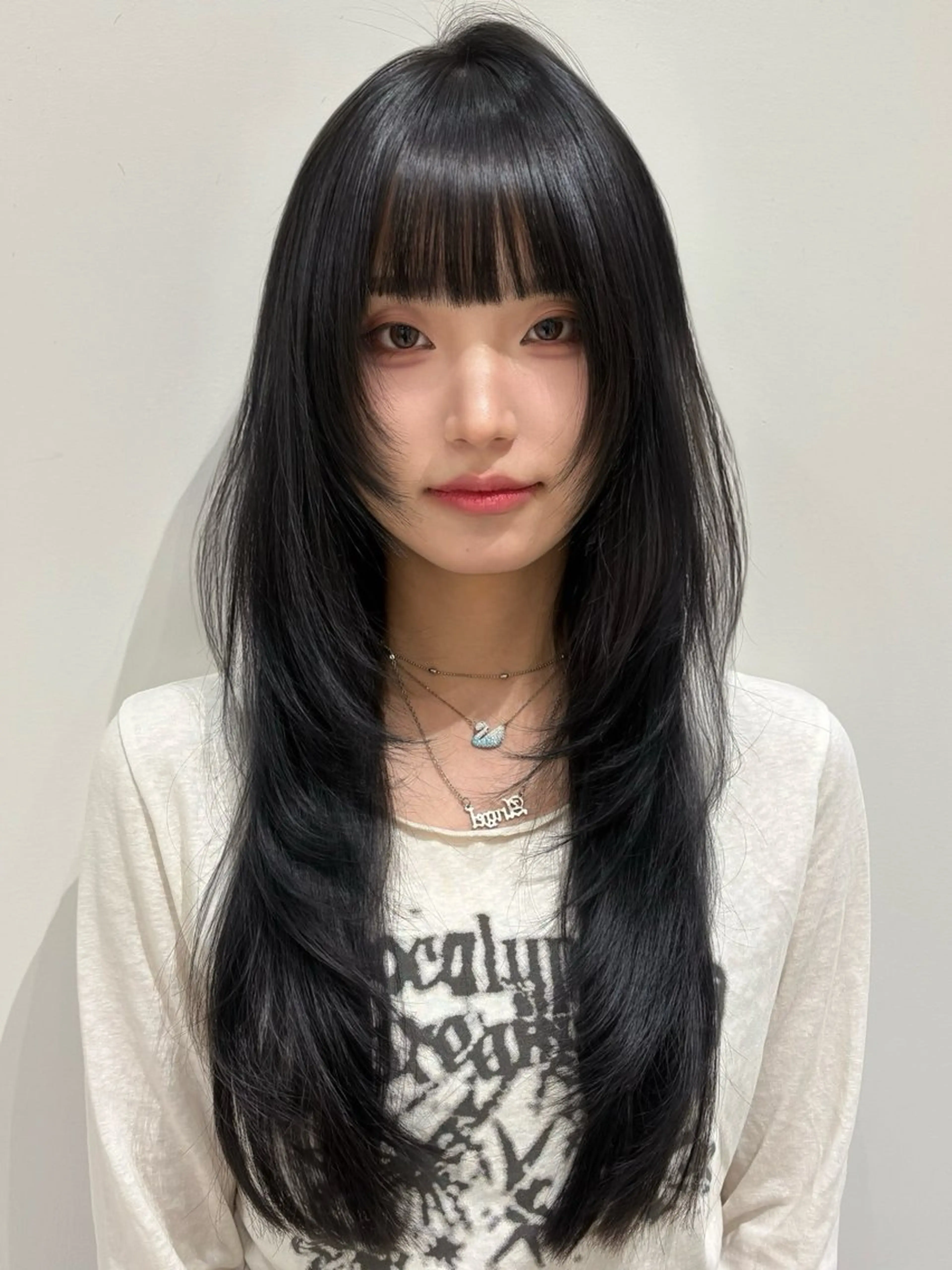 ロング レイヤーカット ワンホンレイヤー 中韓style 💄🤍愛子🇨🇳のヘアスタイル