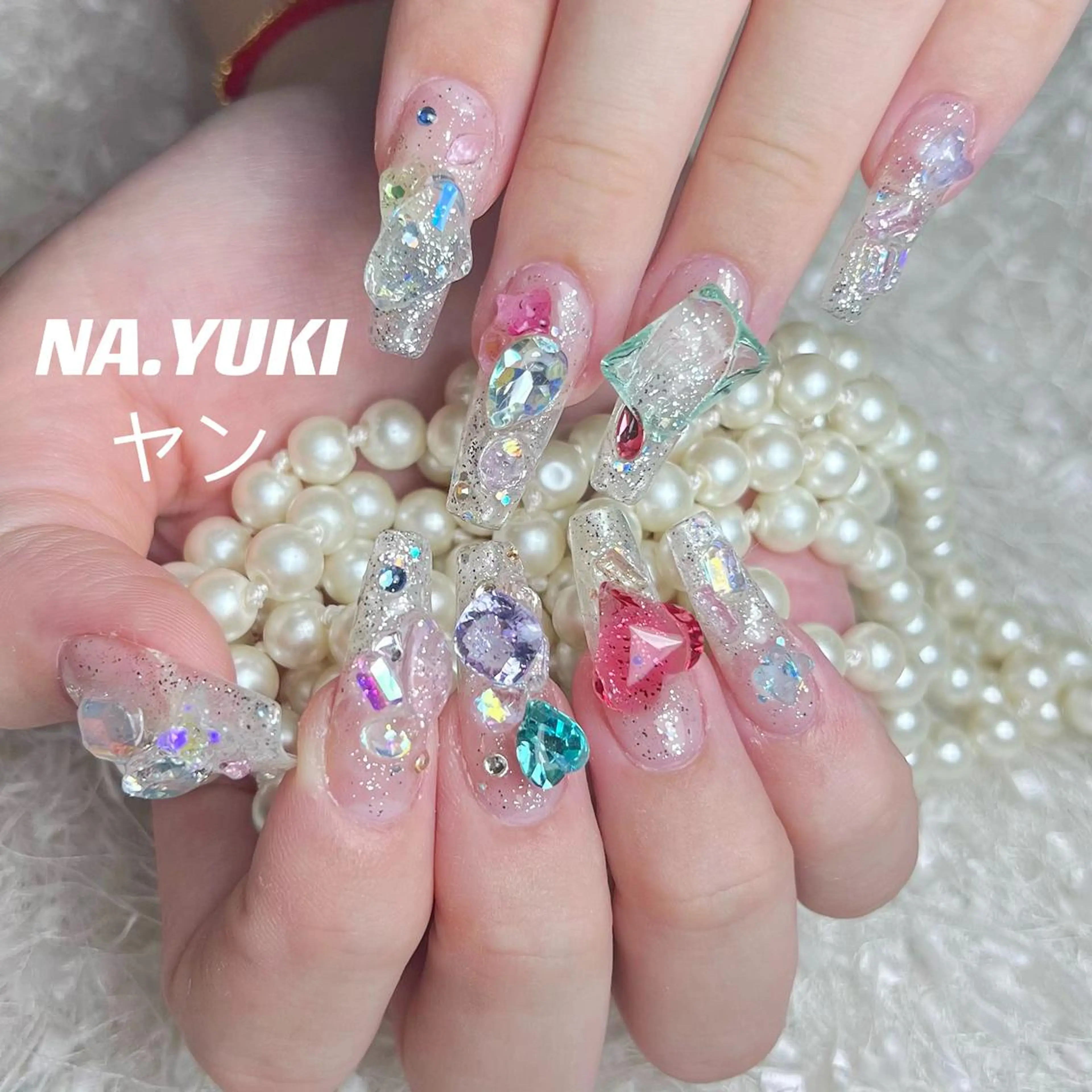 ネイル ロング カラー パーマ ヘアアレンジ メンズ キッズ マツエク・マツパ アイブロウ ハンドネイル 🎀 moo～ 🎀のネイルデザイン