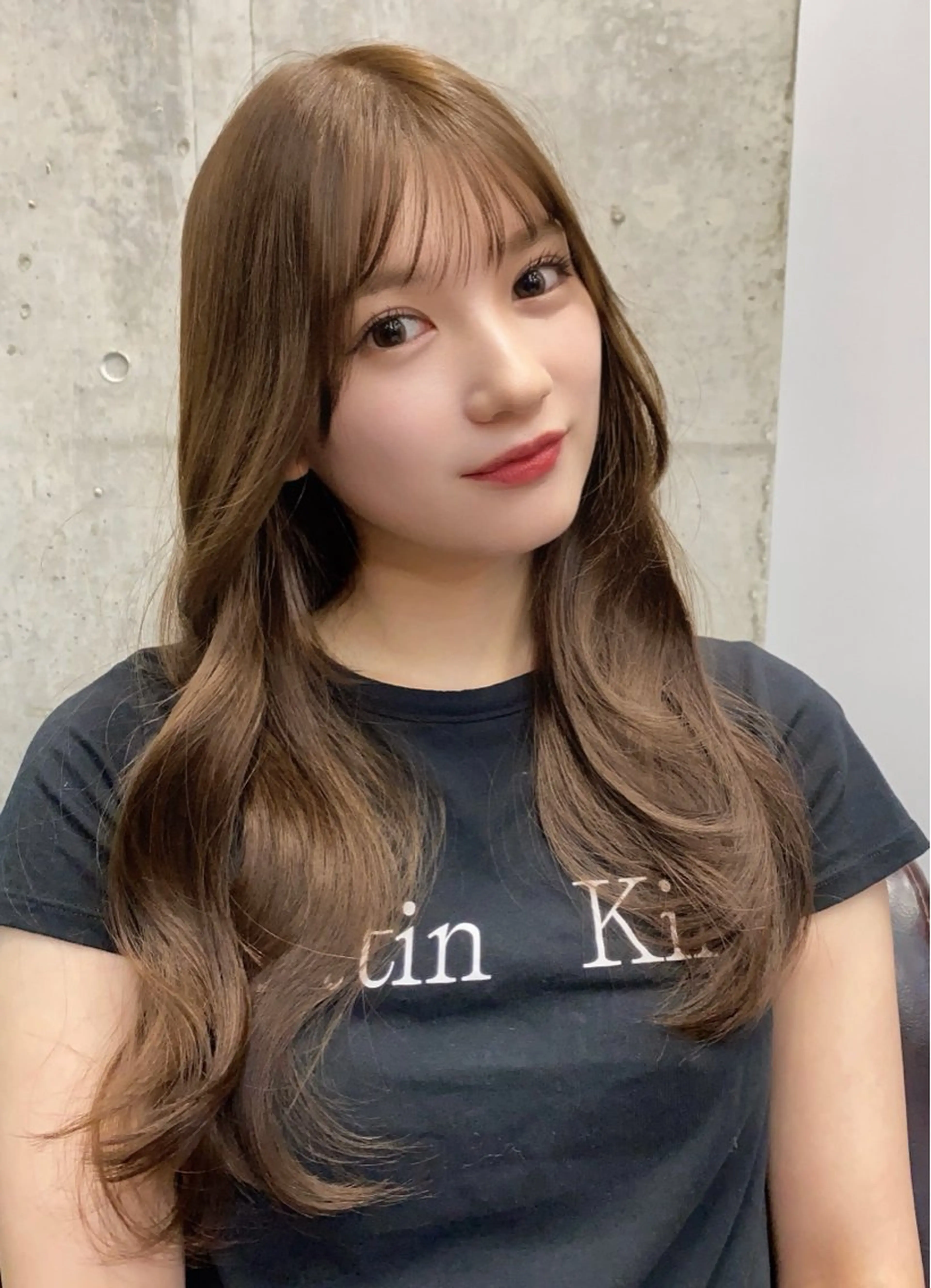 ロング カラー ブリーチ ケアカラー 透明感カラー ブリーチなしカラー 髪質改善 韓国/ワンホンヘア 髪質改善/MaCoのヘアスタイル