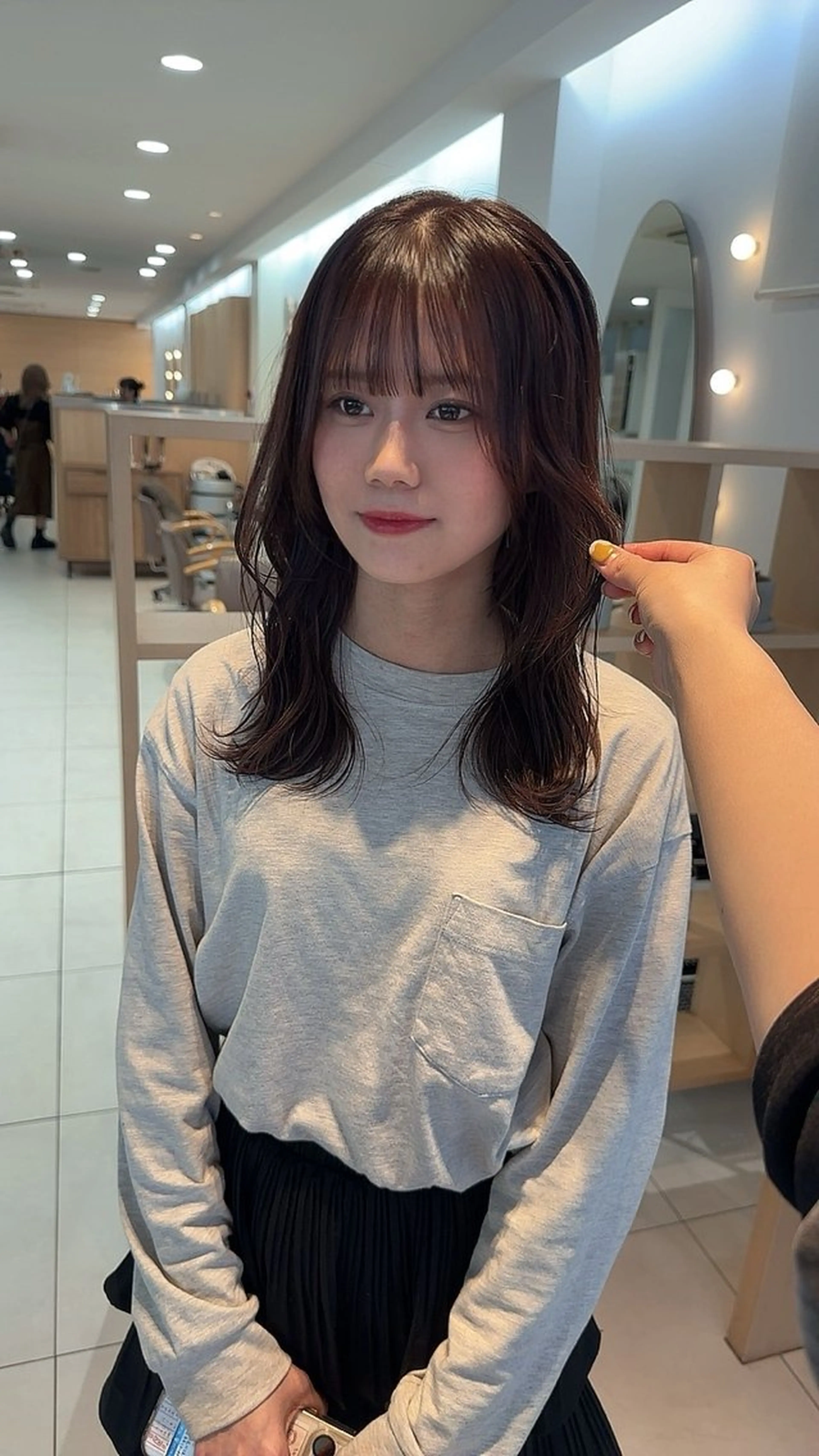 セミロング カラー ブラウンカラー ピンクカラー ピンクブラウン 顔まわりレイヤー レイヤーカット ヘアカラー トリートメント 山下恋佳/矢場町/ ブリーチ/ショートのヘアスタイル