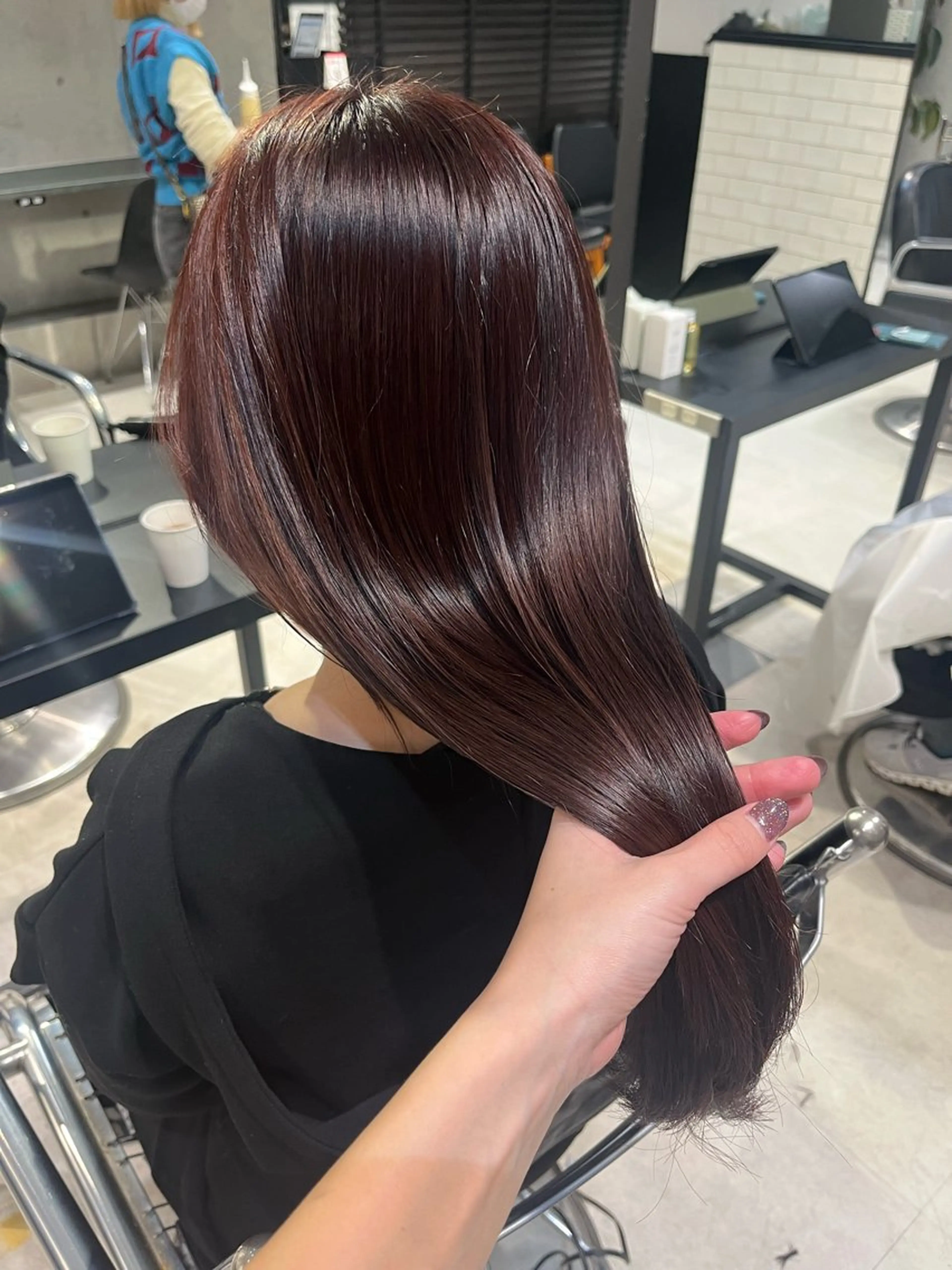 セミロング カラー パーマ ヘアアレンジ 透明感/オリーブ/ グレージュ/YUKAのヘアスタイル