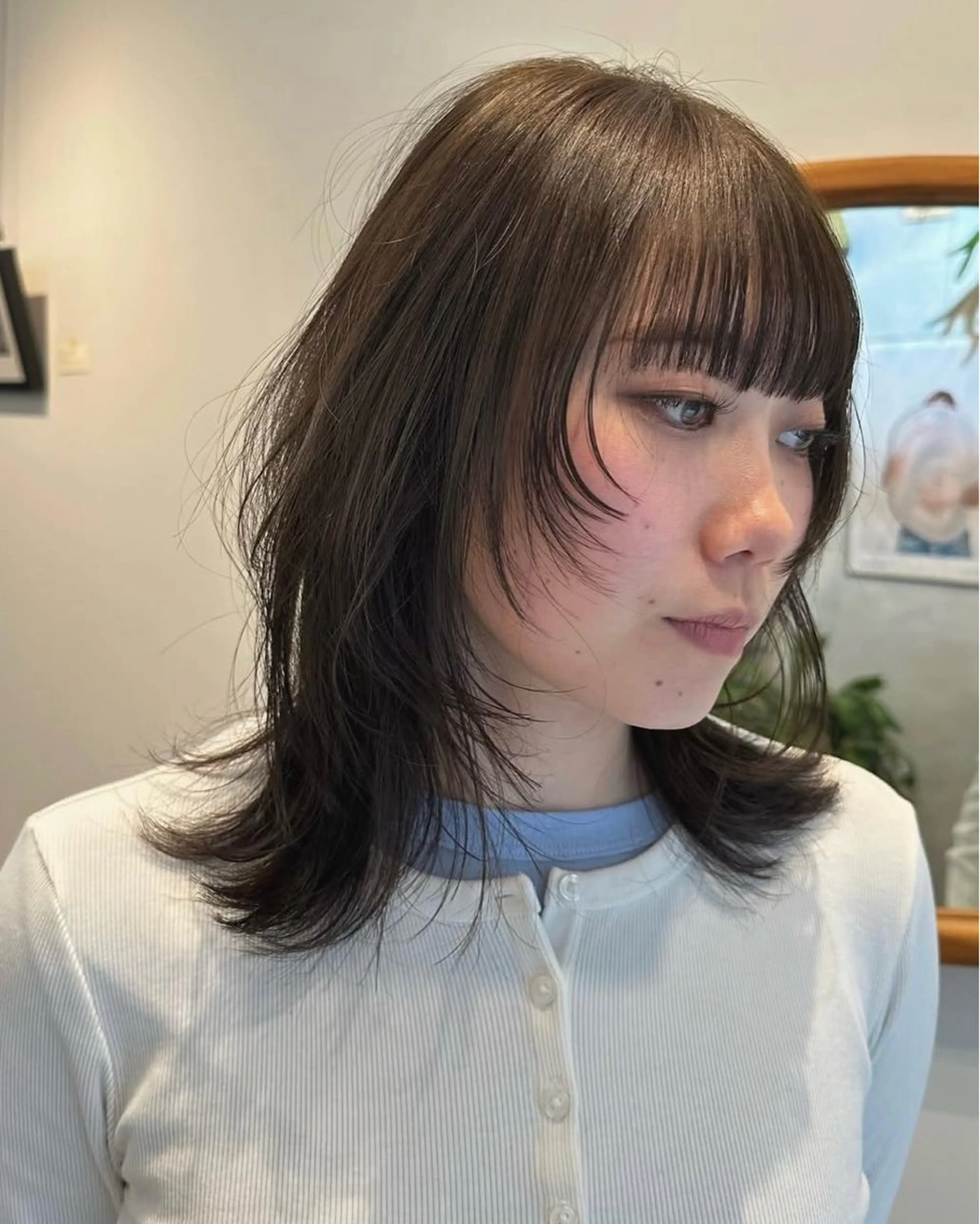 ミディアム 顔周りカット カット momo kgのヘアスタイル