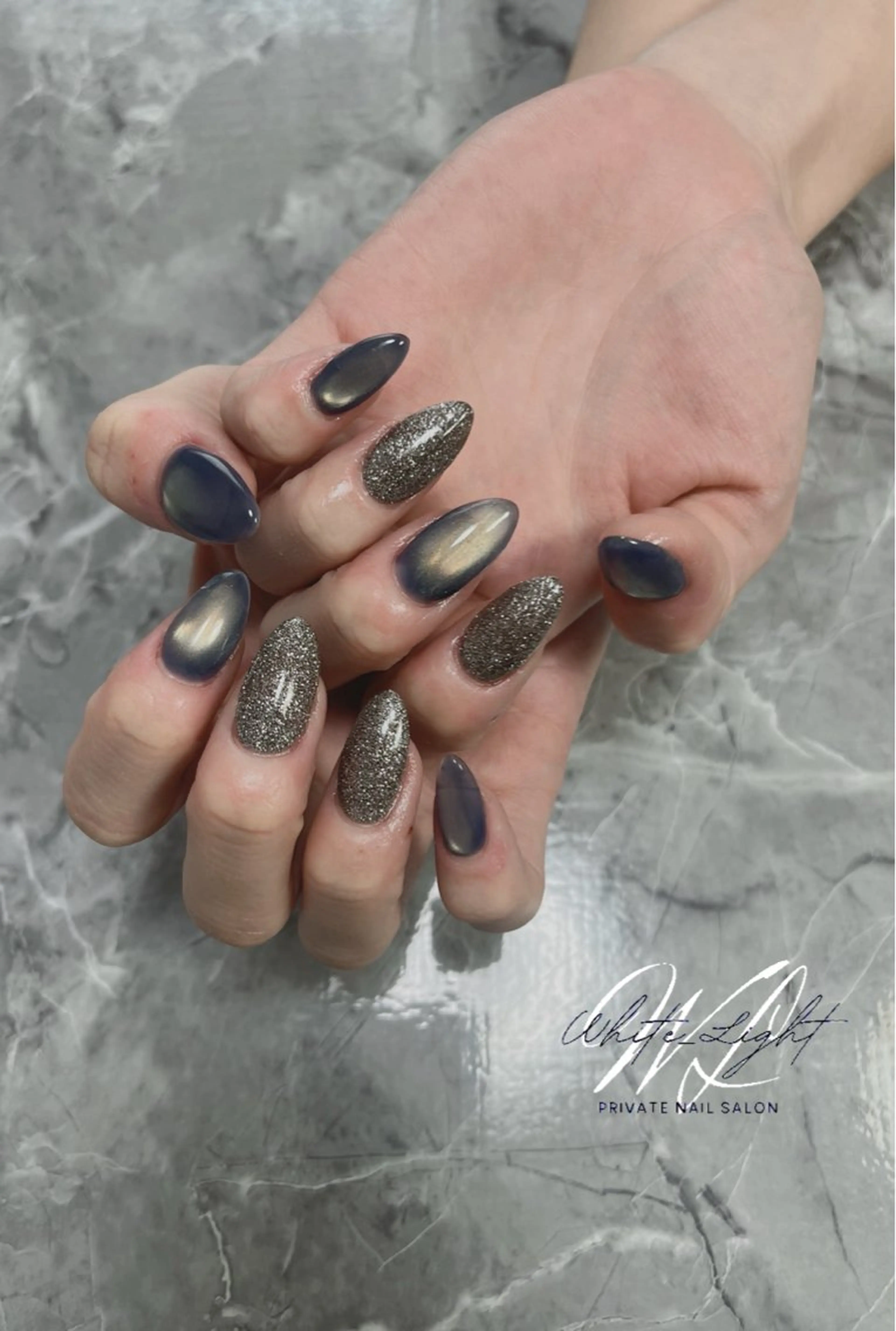 ネイル フラッシュネイル マグネットネイル ワンカラーネイル プライベートサロン WhiteLightのネイルデザイン