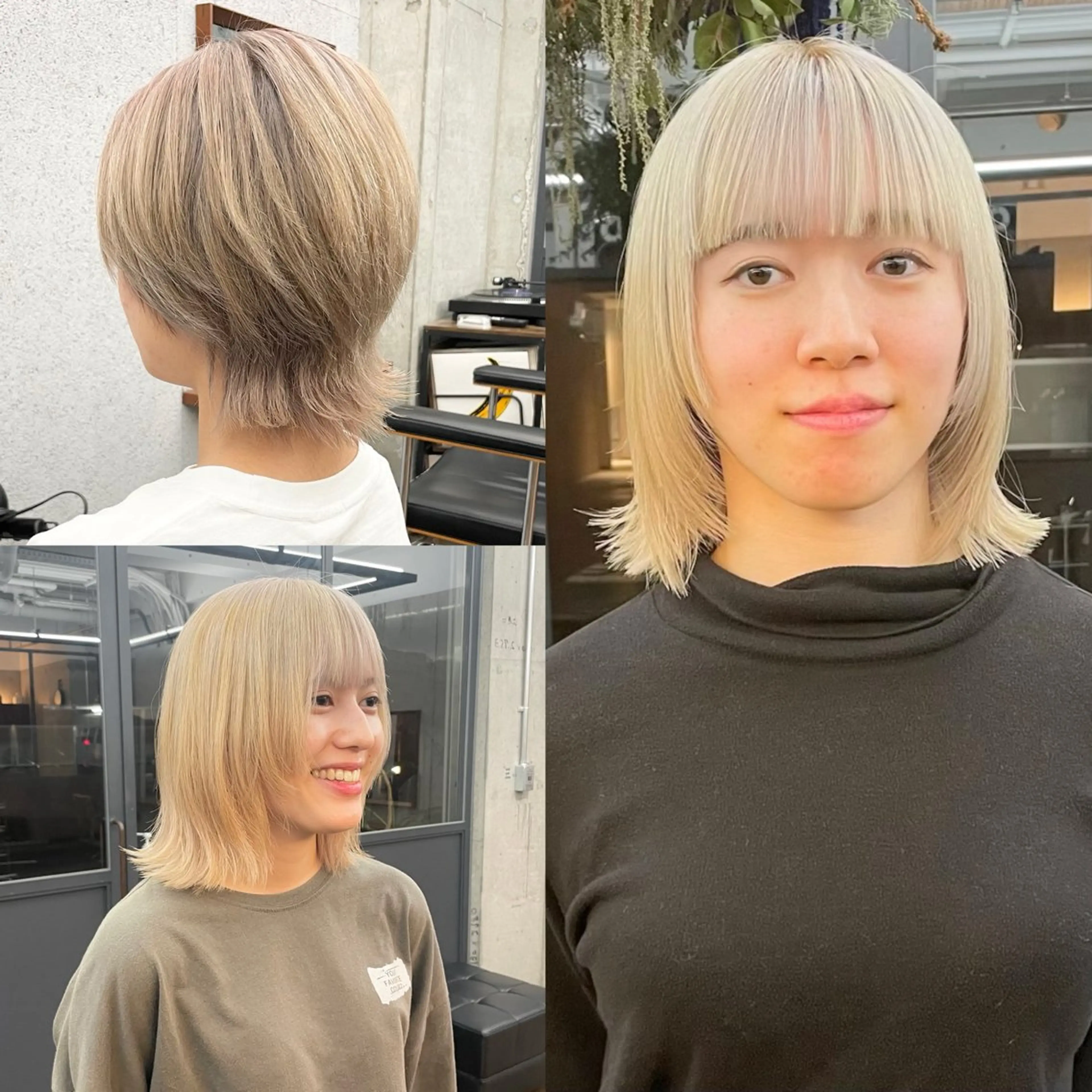 ミディアム カラー メンズ メンズブリーチ メンズハイトーン メンズウルフカット ブリーチ ブロンド カット ヘアカラー トリートメント ヘアセット ✂︎ウルフ・ショート ✂︎MIKUNIのヘアスタイル