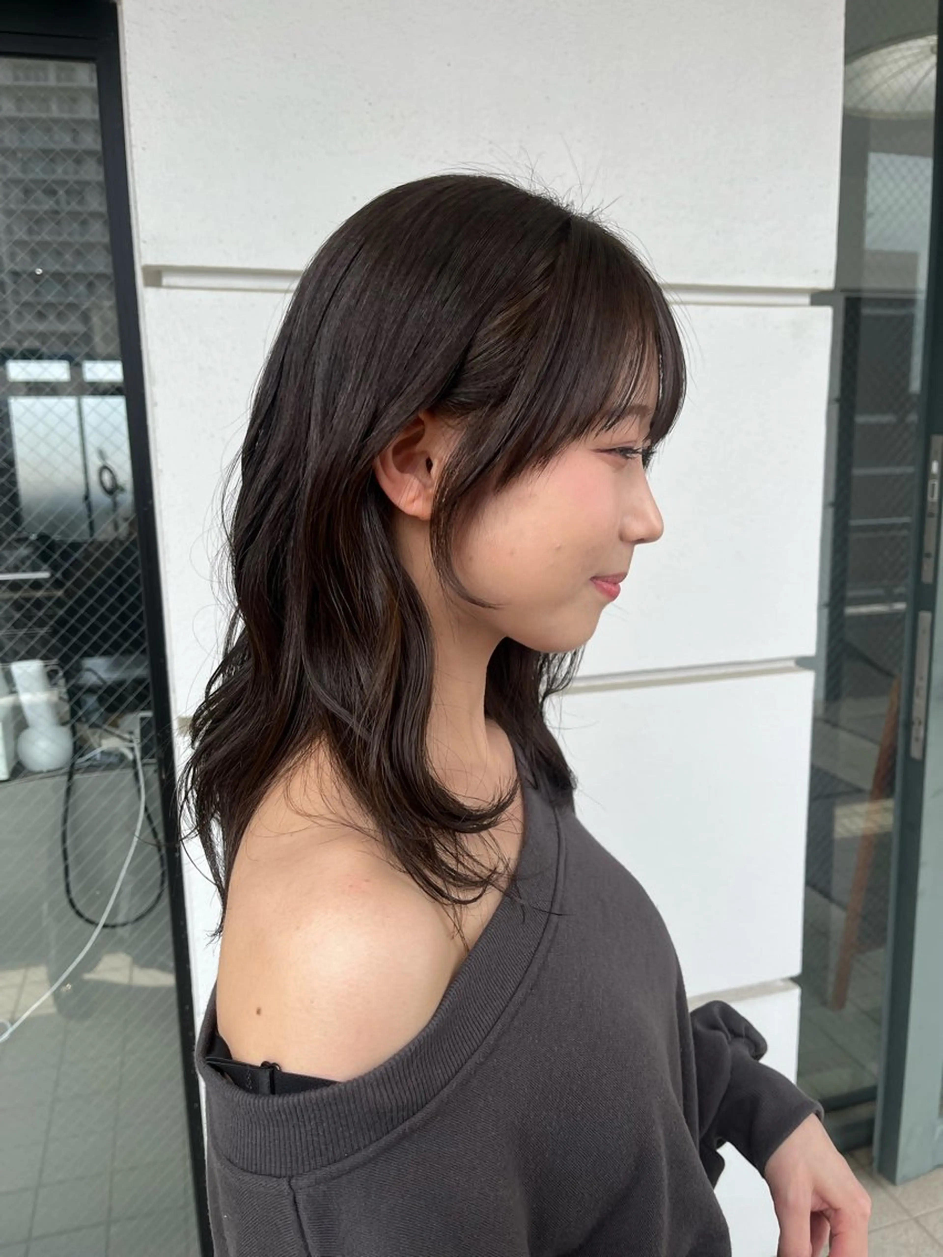 ロング 顔周りカット カット ヘアカラー トリートメント 髪質改善×韓国ヘア 🫧天神美容室のヘアスタイル