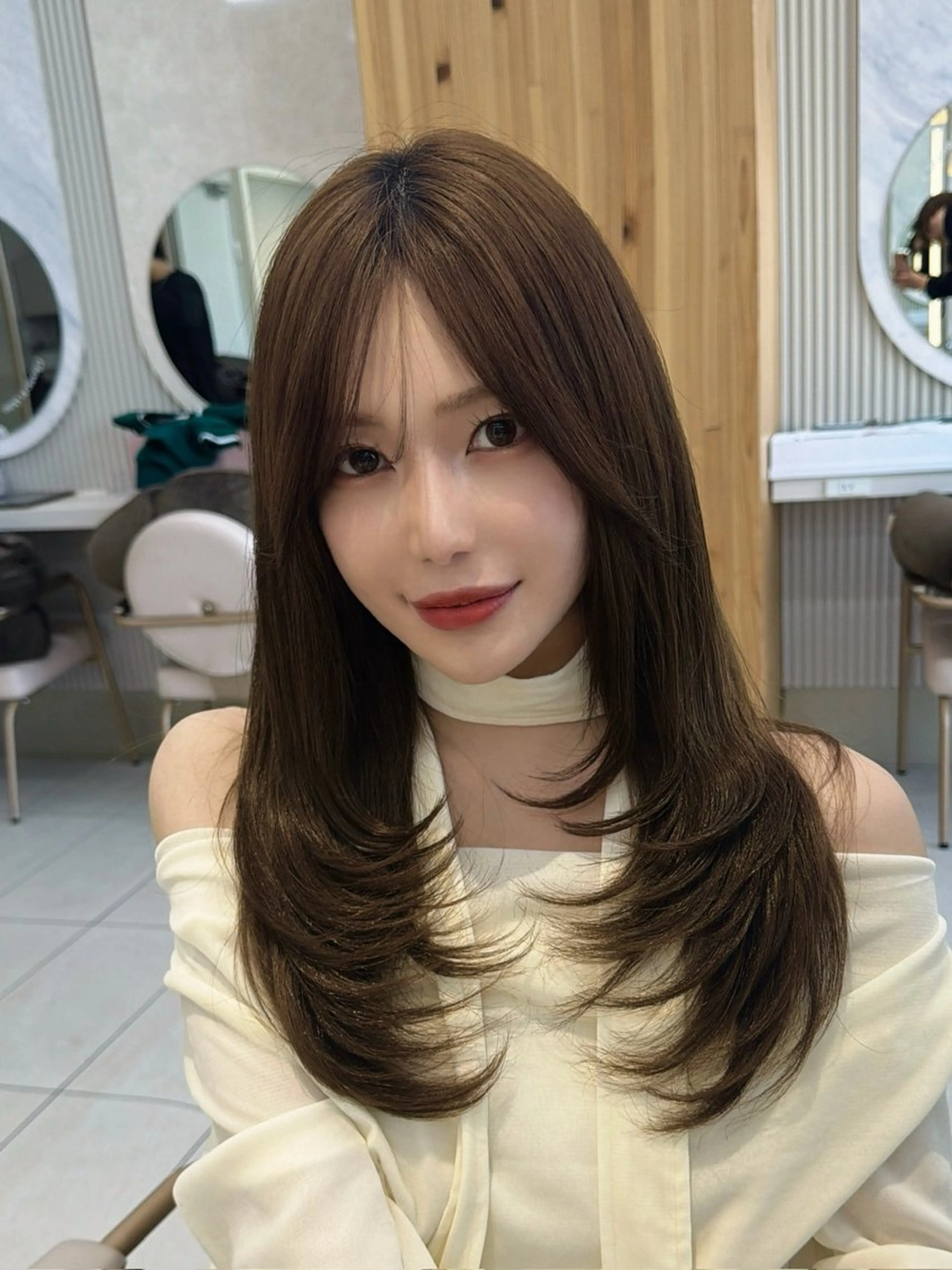セミロング カット ヘアカラー トリートメント レイヤー/顔周り /韓国ヘア/TAKUのヘアスタイル