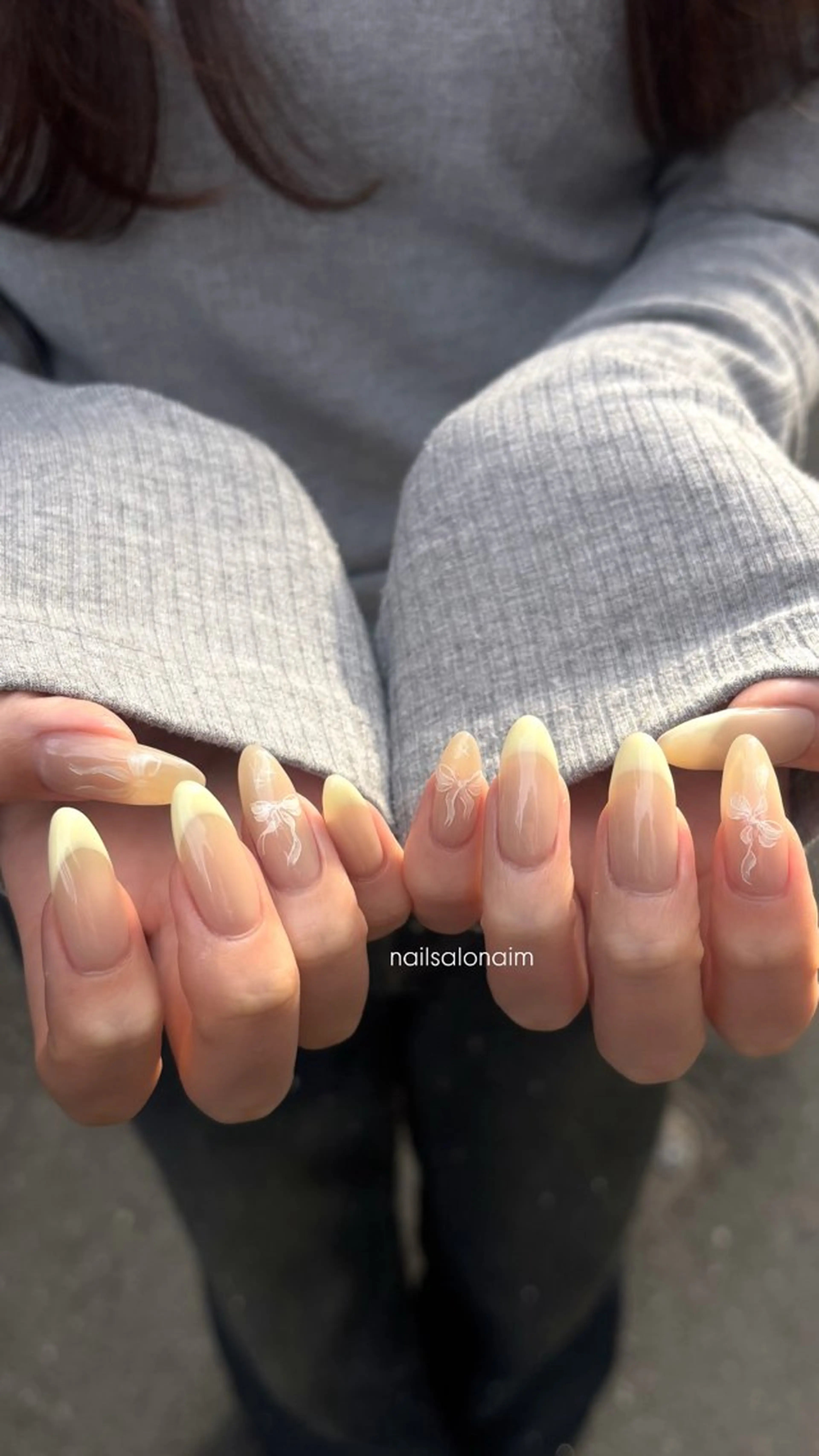 ネイル フレンチネイル ハンドネイル AIM 百夏のネイルデザイン