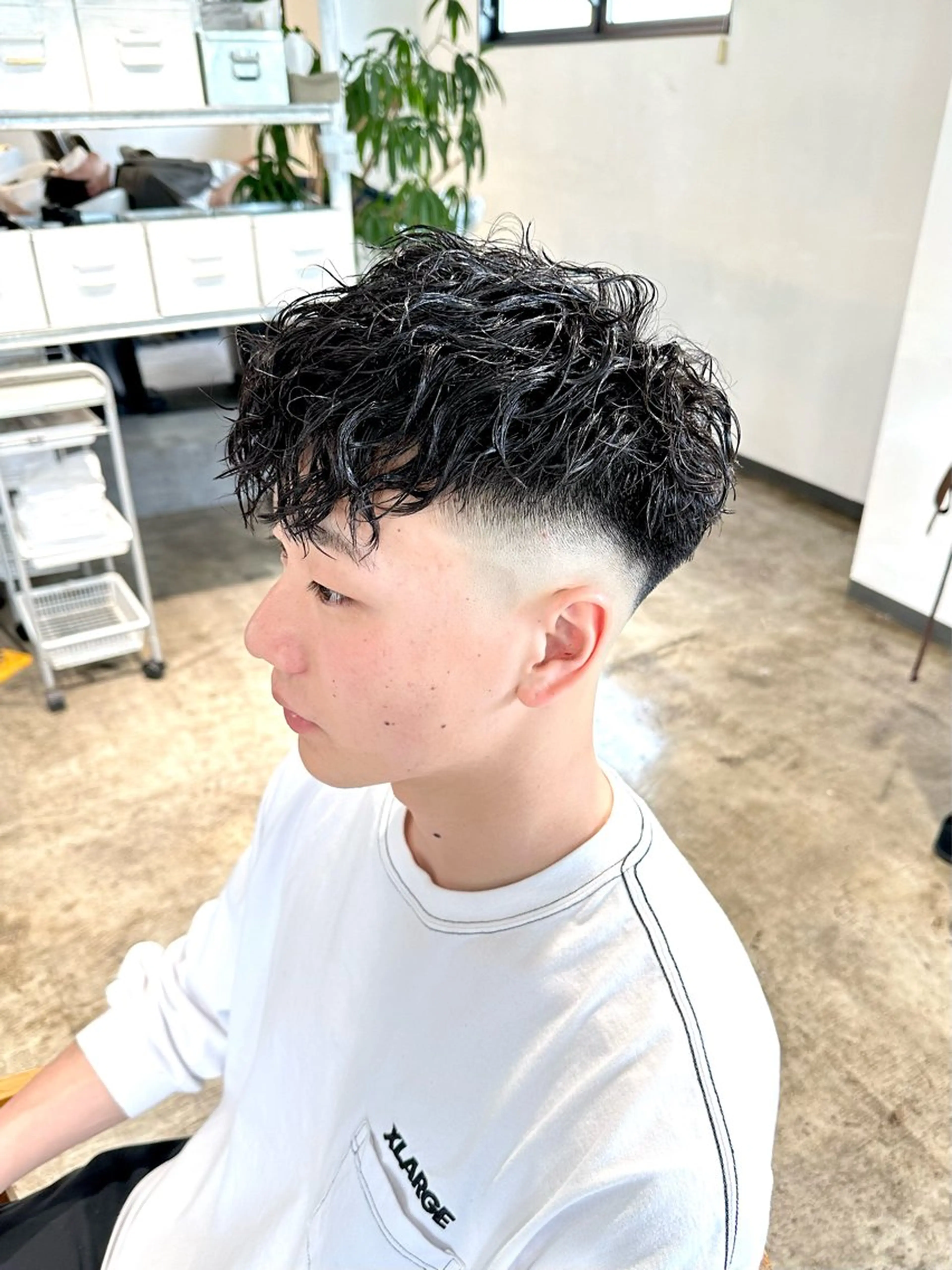 パーマ メンズ フェードカット メンズパーマ スキンフェード スペインカール 骨格補正施術/メンズ 専門美容師/YUYAのヘアスタイル