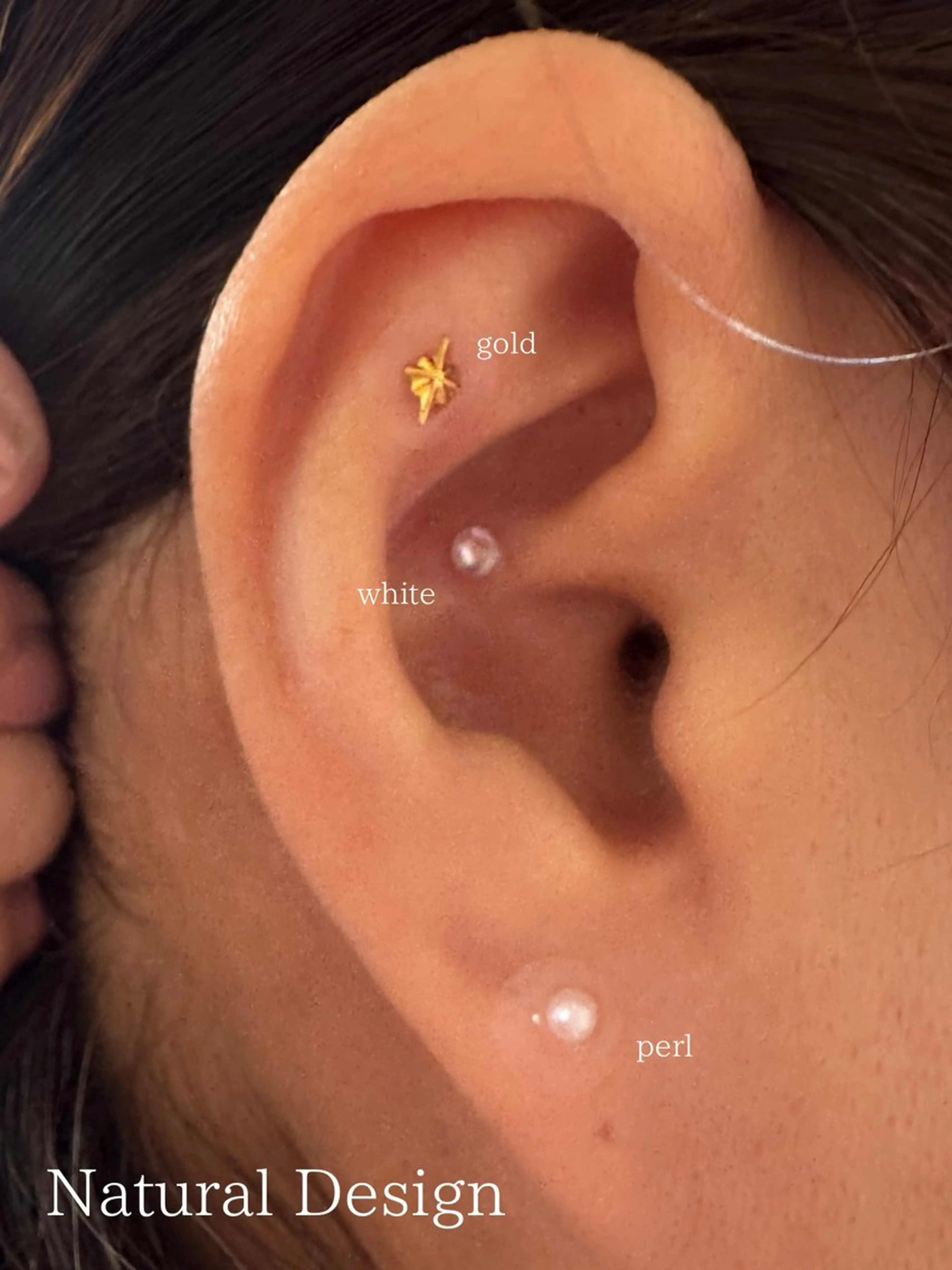 【耳つぼジュエリー】💎6粒（左右3粒ずつ）の写真