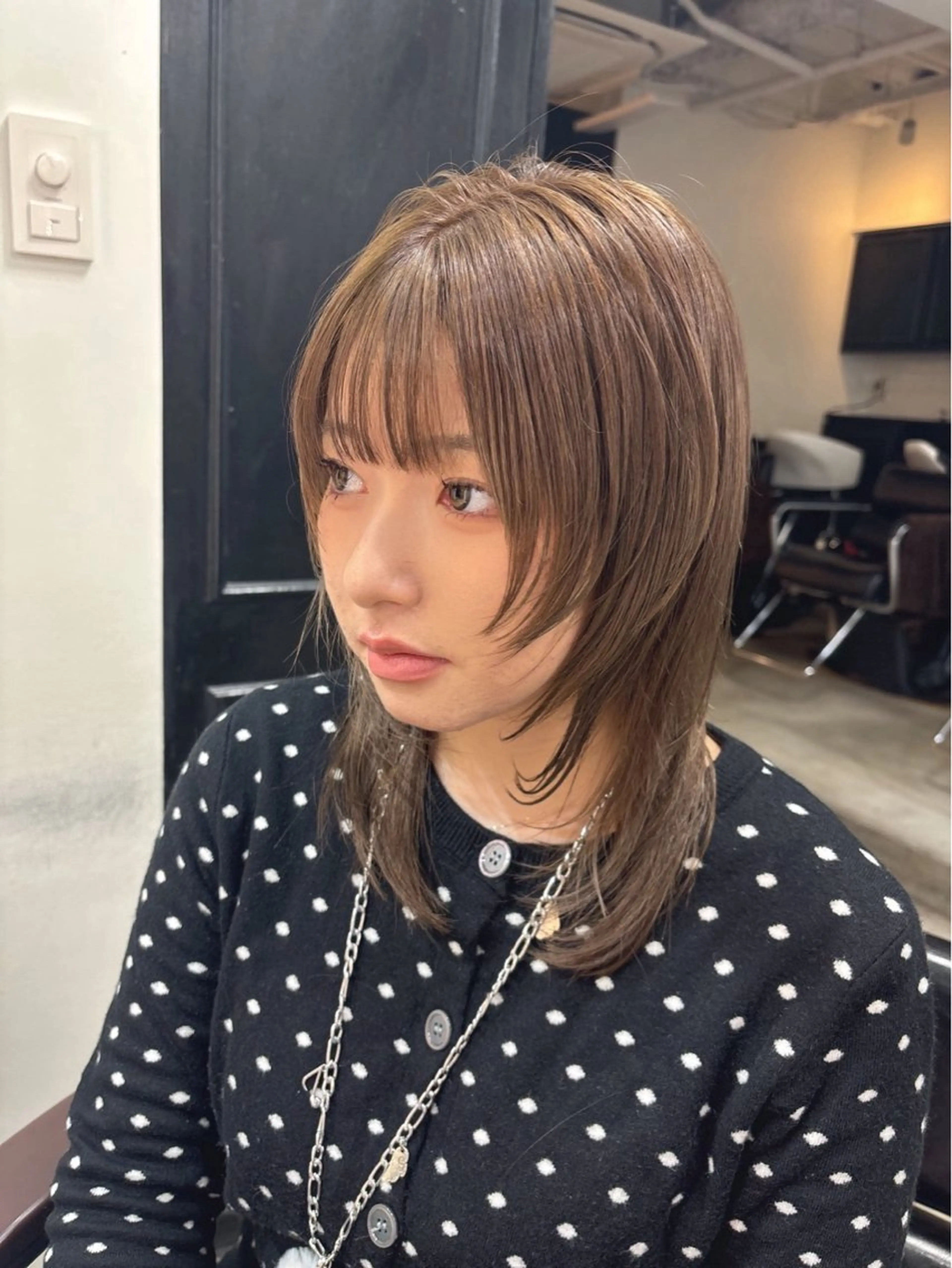ミディアム カラー レイヤーカット 小顔カット カット ヘアカラー トリートメント ボブ/レイヤー/透明 感カラー/Dai🌿のヘアスタイル