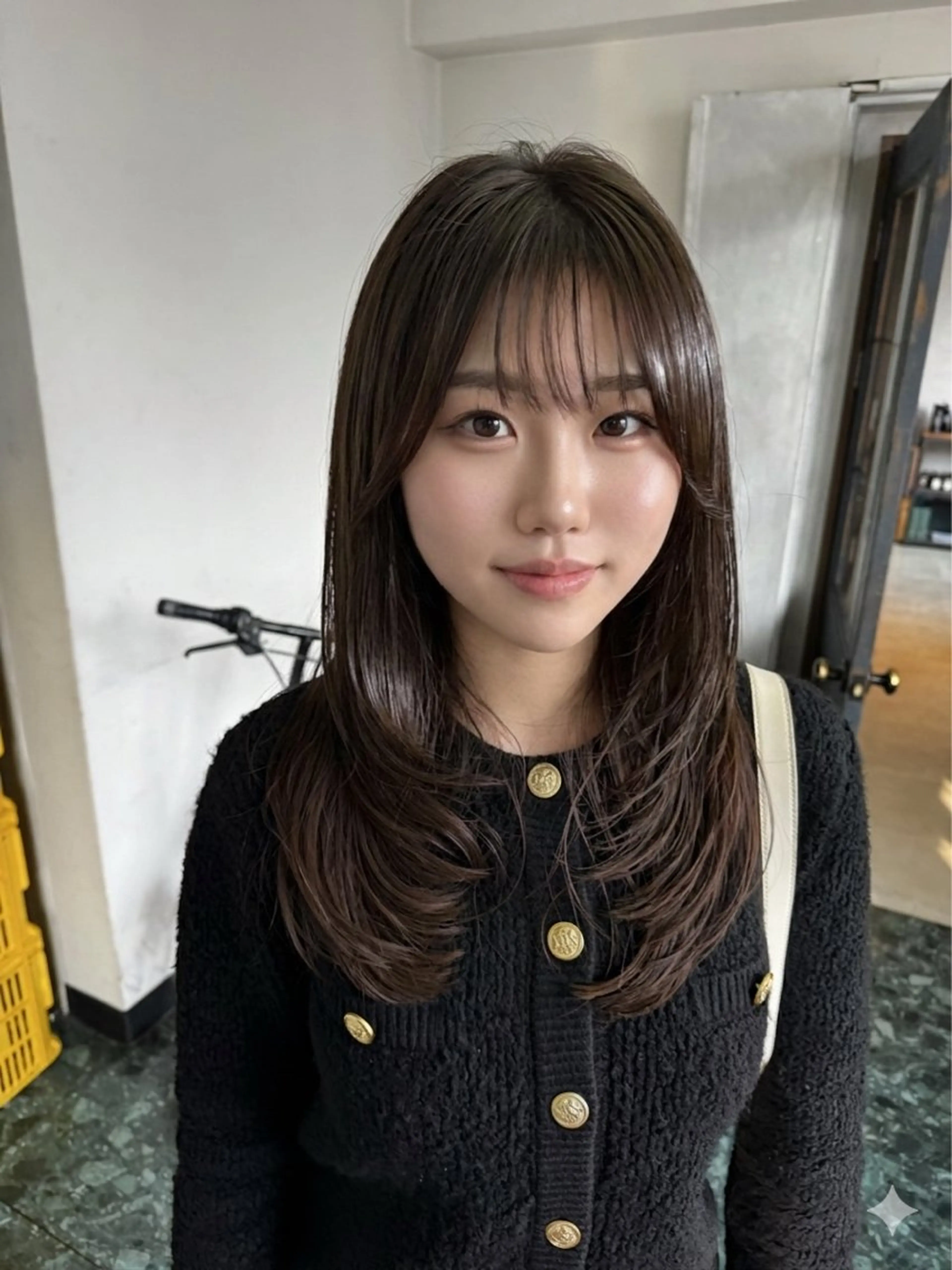 ロング くびれヘア レイヤーカット ロング カット 髪質改善レイヤー☻ カット☻岩本栄輝のヘアスタイル