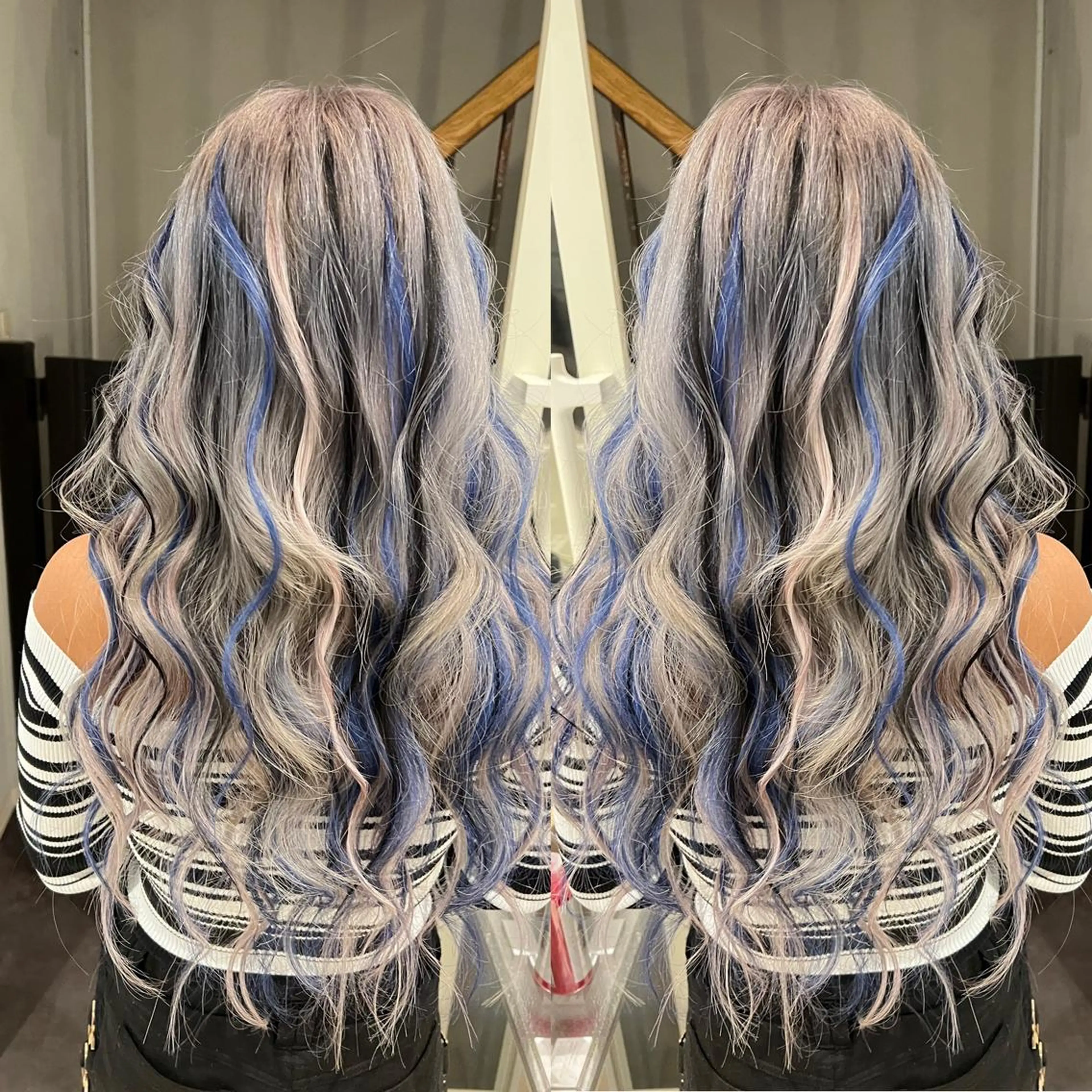 セミロング カラー ヘアアレンジ 🔥ハイトーンカラー ギャルNAOKI🔥のヘアスタイル