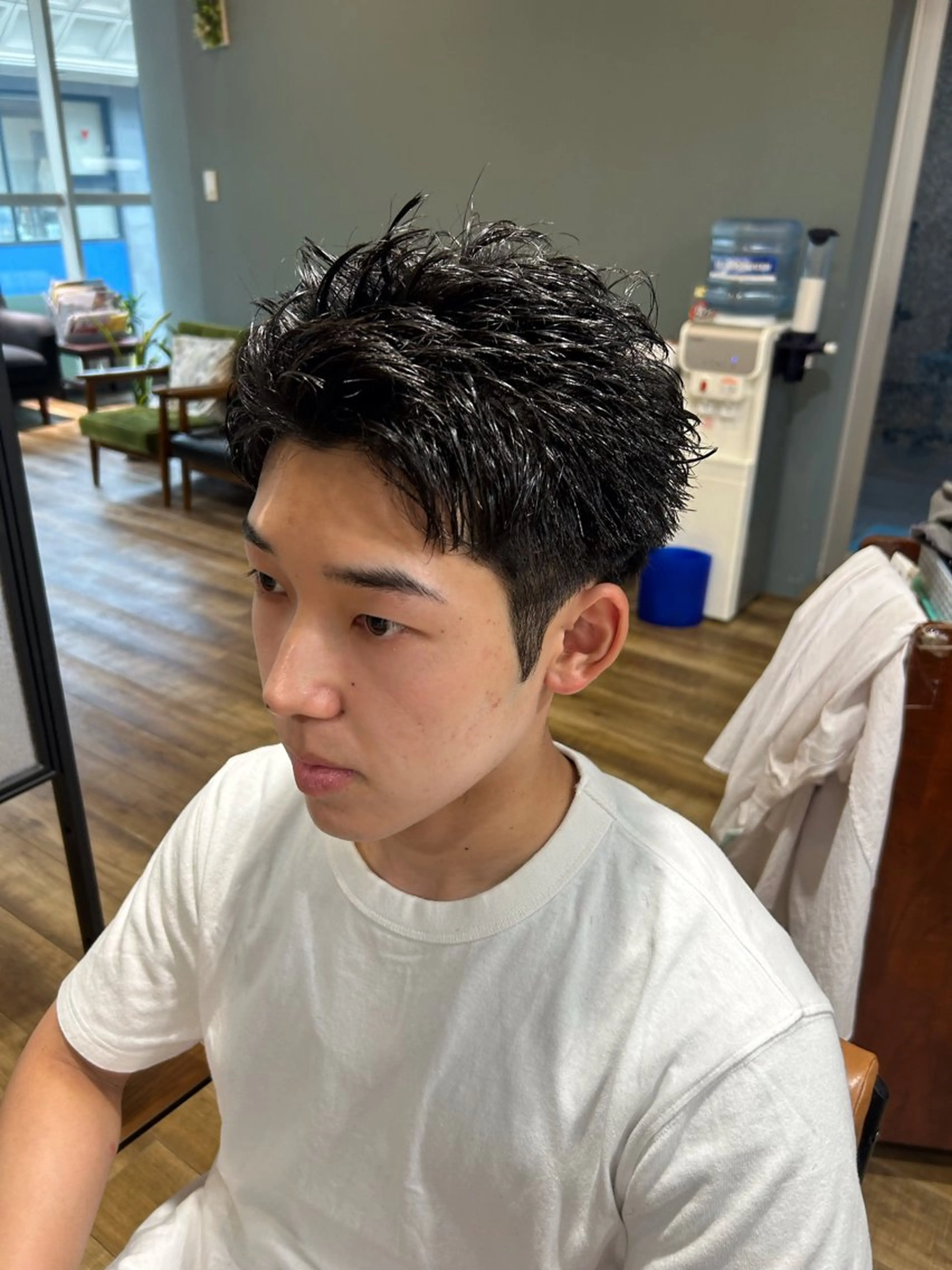 ショート メンズ メンズパーマ スパイキーショート ツーブロック ショートヘア カット 鶴田 将清のヘアスタイル