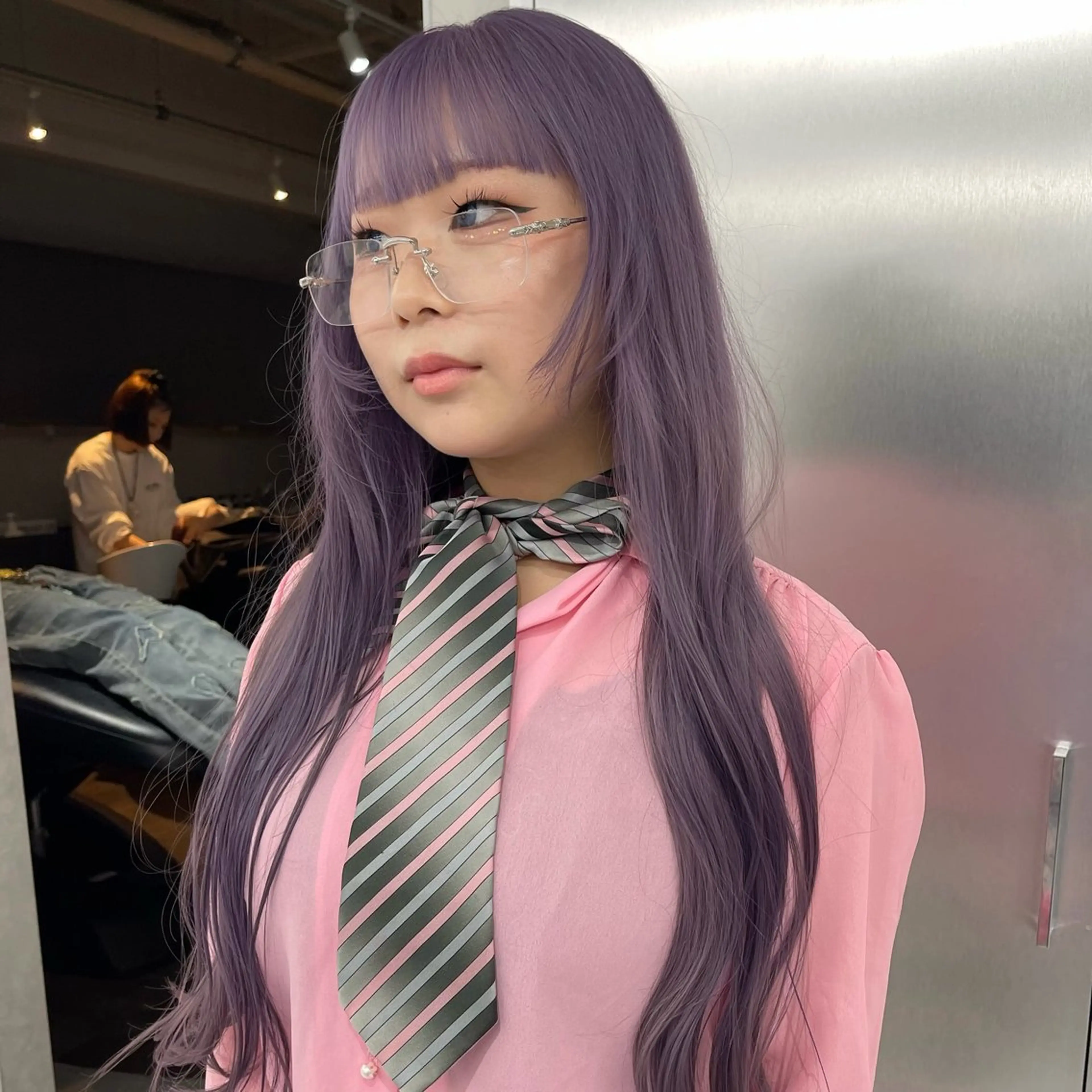 ロング カラー ベージュカラー ブリーチ ケアブリーチ デザインカラー ダブルカラー ヘアカラー トリートメント TATSUブリーチ/ ミルクティーベージュのヘアスタイル