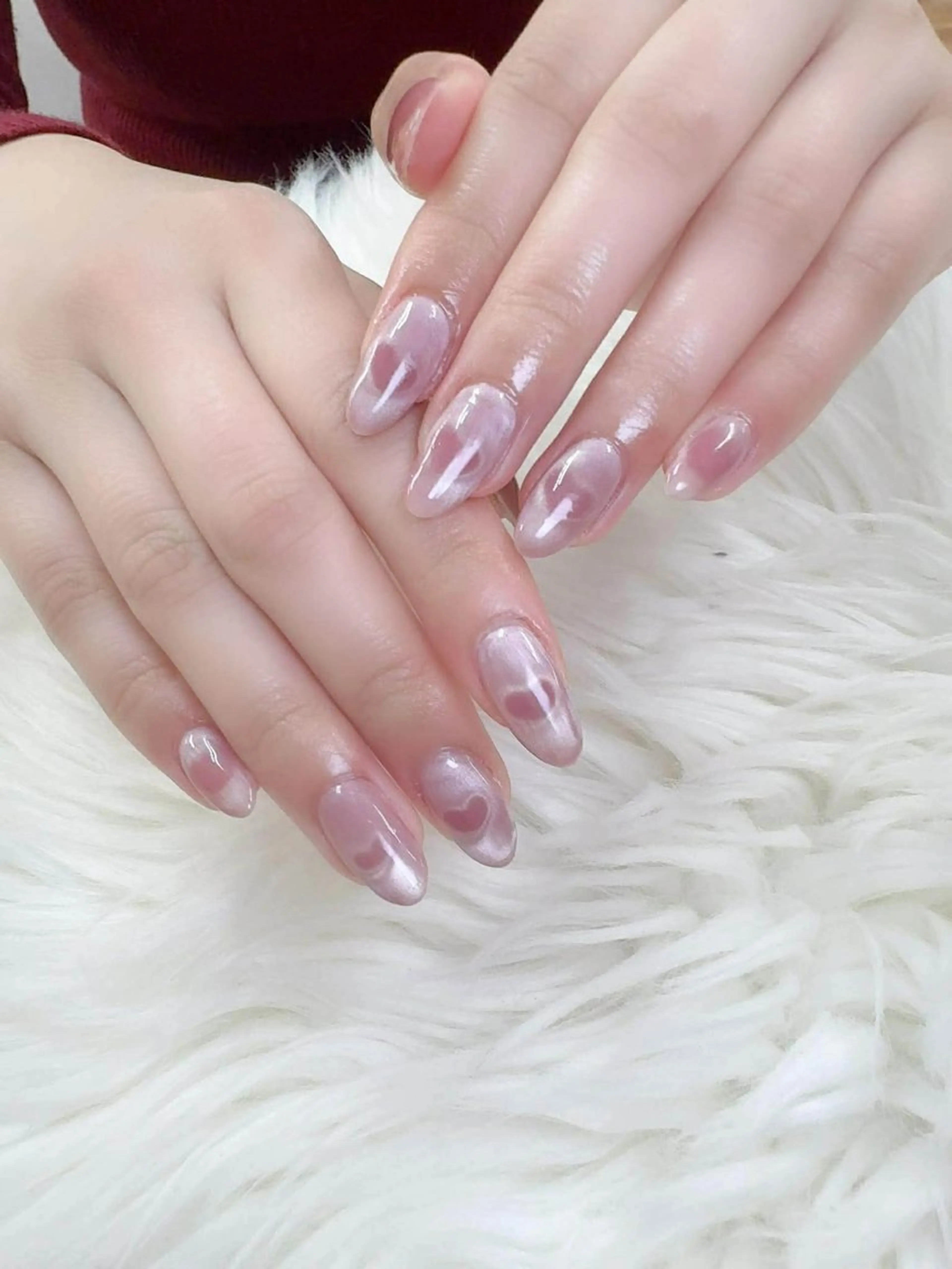 ネイル 桜ネイル フレンチネイル グラデーション 韓国ネイル マグネットネイル ハンドネイル Hara Nail 【パラジェル使用】のネイルデザイン