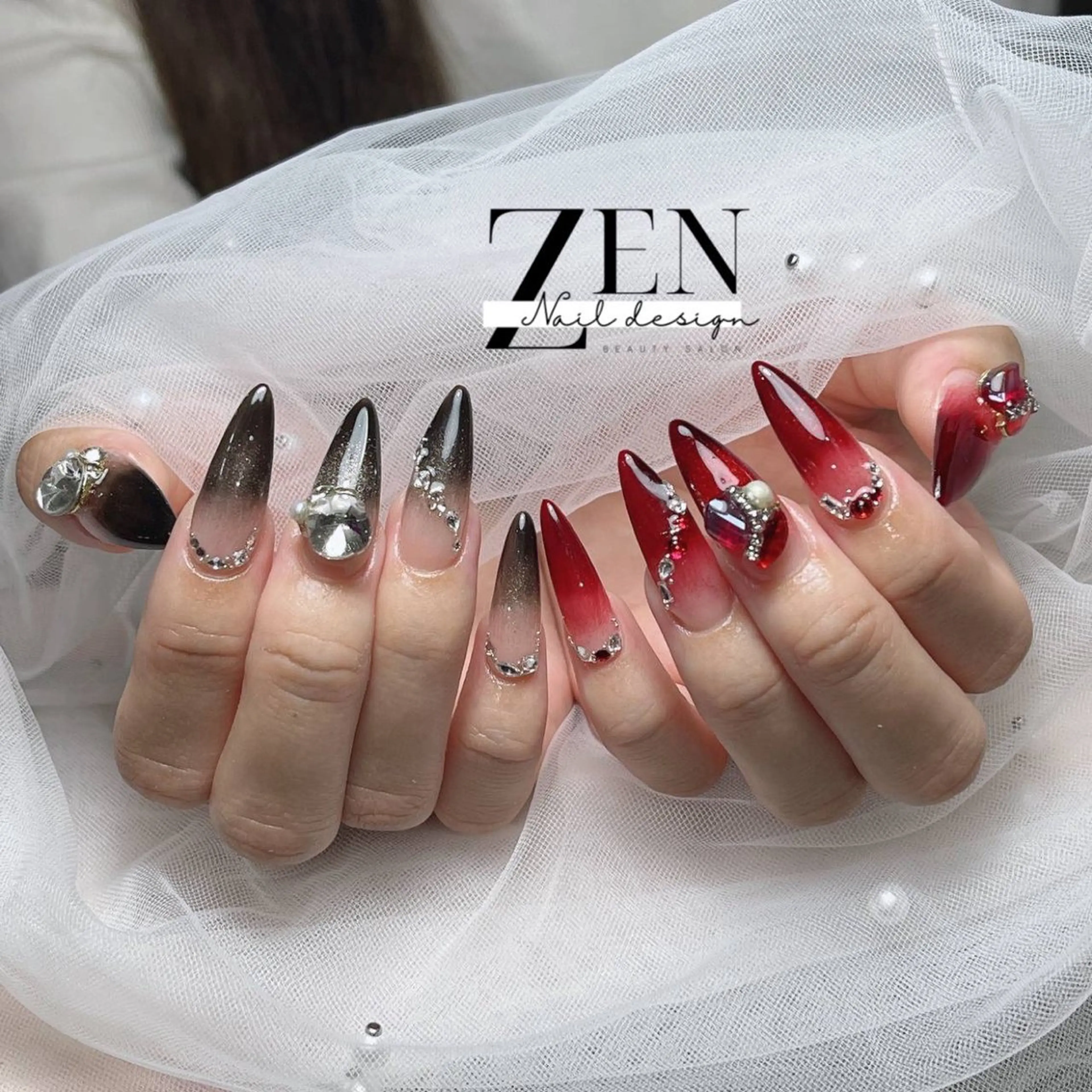 ネイル チークネイル フレンチネイル ジェルネイル 韓国ネイル マグネットネイル ハンドネイル Zen Nail Design 池袋のネイルデザイン