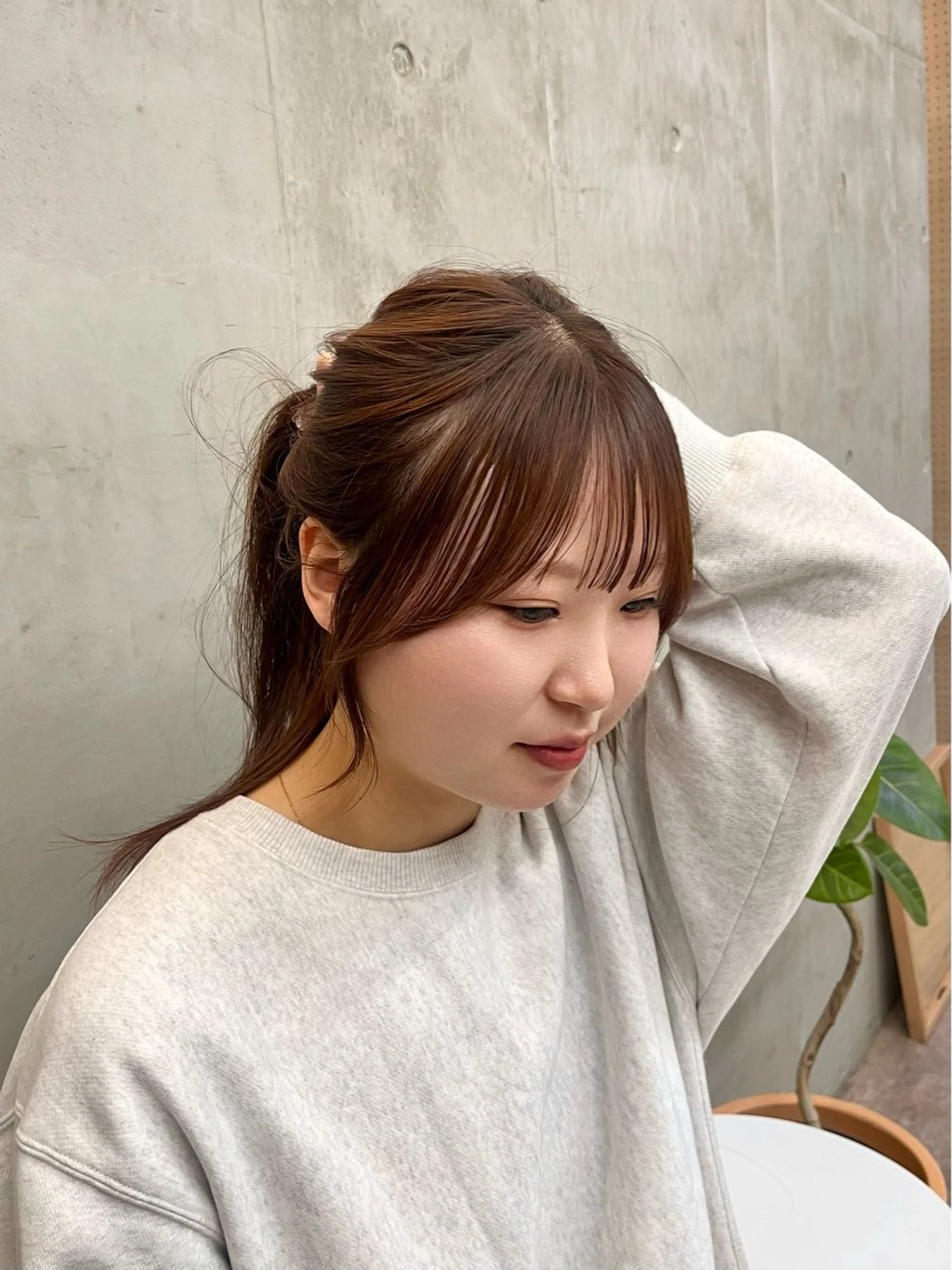 セミロング カラー 顔周りカット 韓国風ヘア 似合わせカット カット SALT WATER所属・🤎𝐌𝐚𝐨⌇ お悩み解決美容師🤎のヘアスタイル