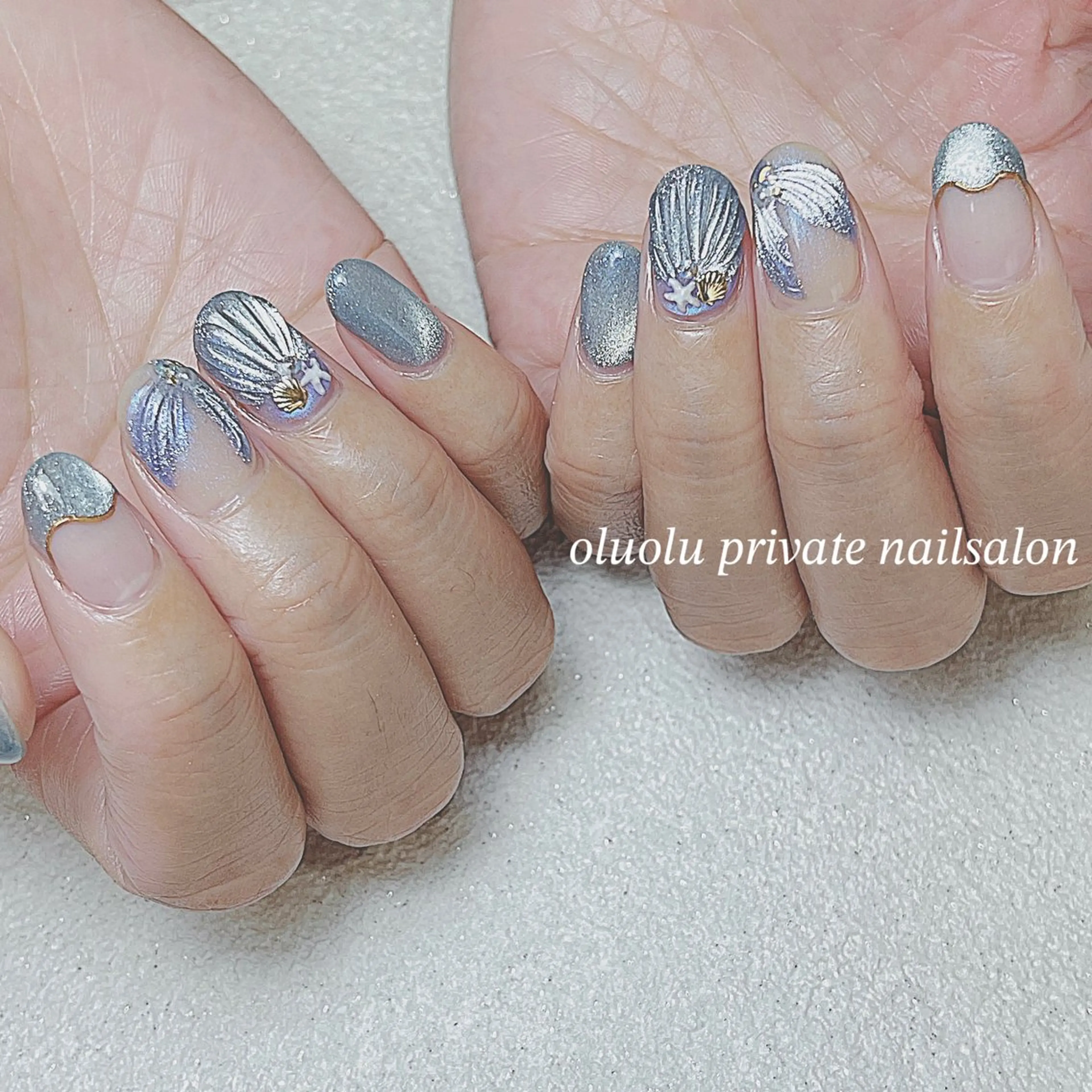 ネイル アートネイル フットネイル マグネットネイル ニュアンスネイル ぷっくりネイル ハンドネイル 大村 紬華のネイルデザイン