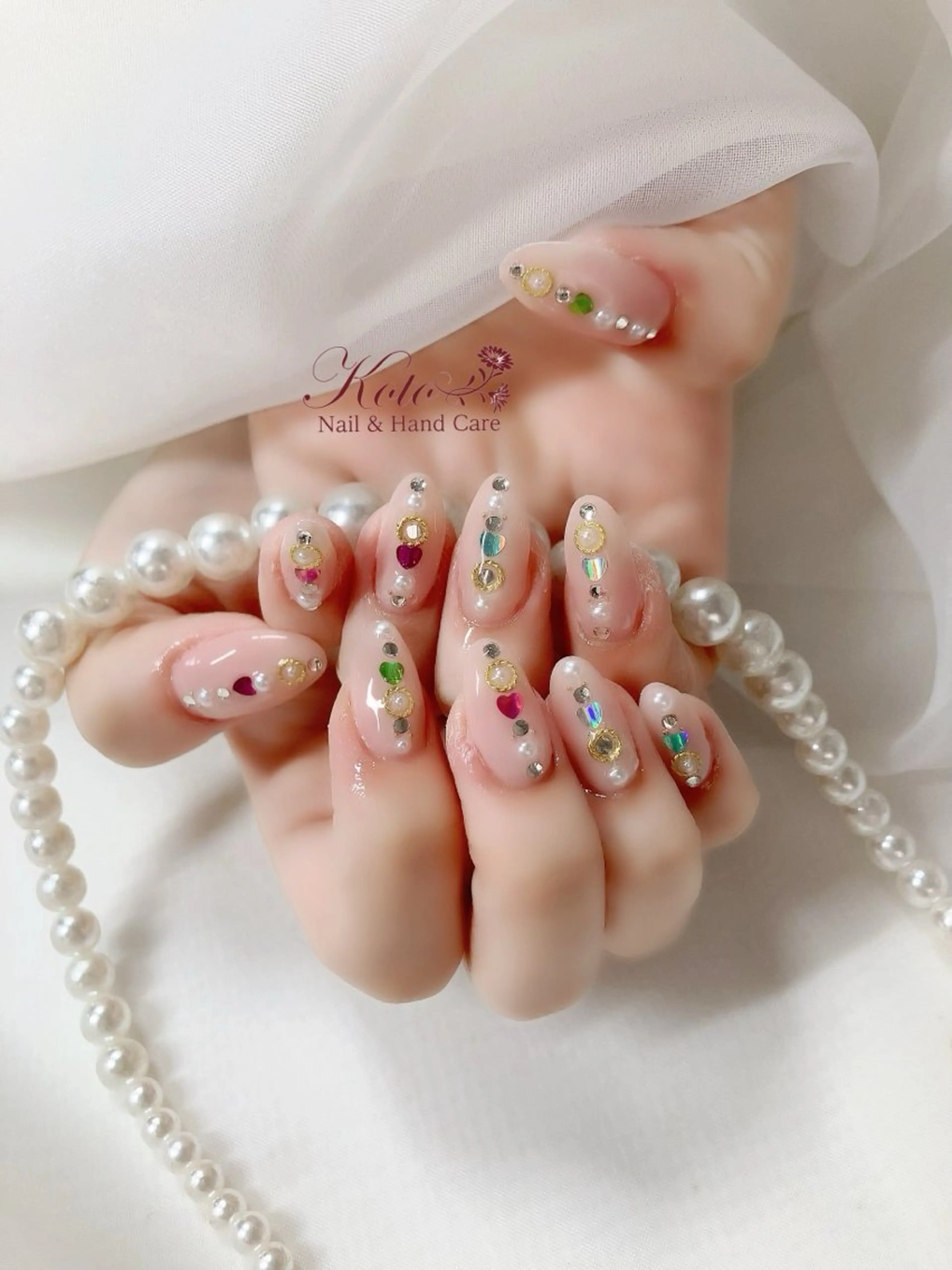 ネイル 長さ出し ジェルネイル 持ち込み ニュアンスネイル 赤色 ハンドネイル Nail Salon KOTOのネイルデザイン