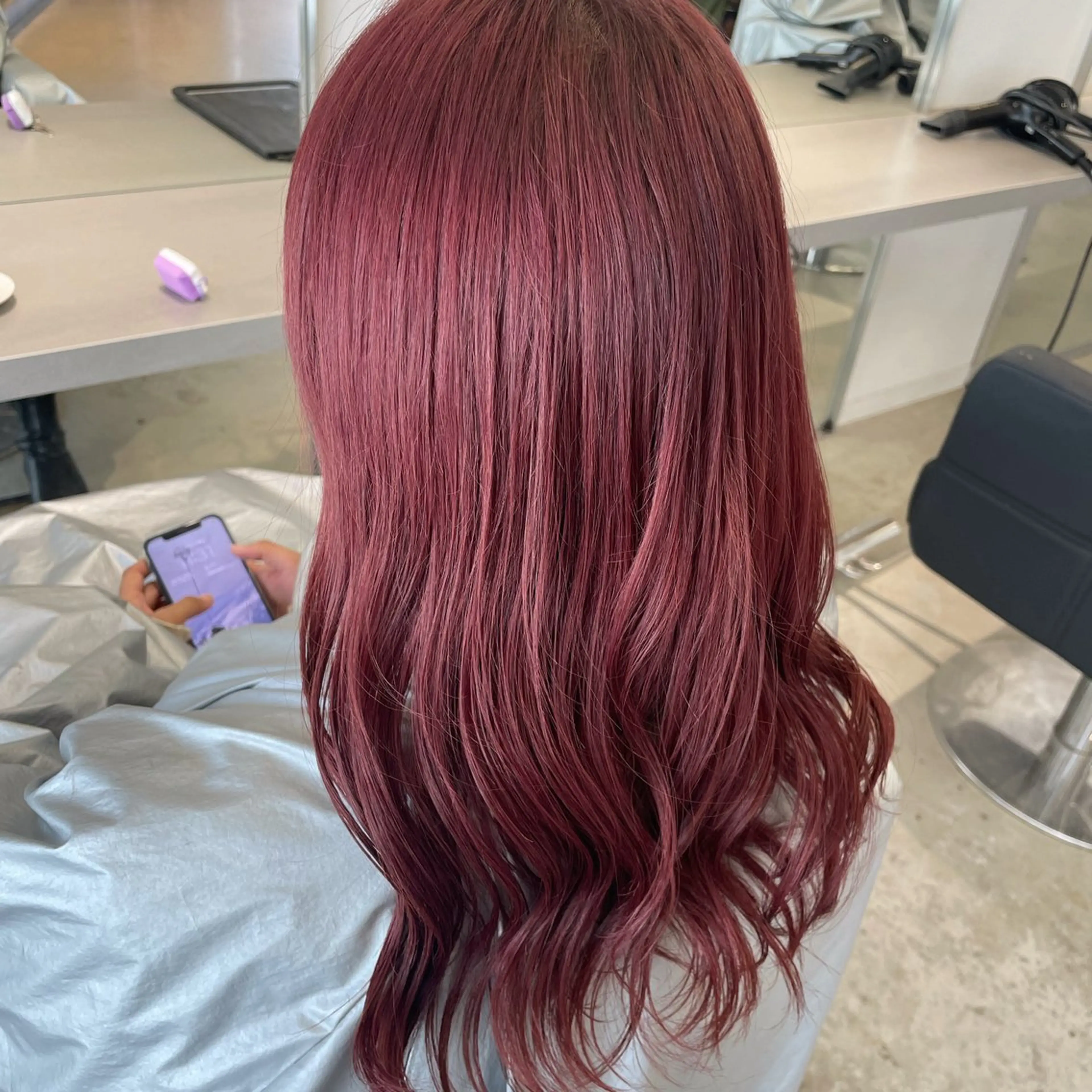 セミロング カラー カシス ピンクカラー 🌟難波/EIGHT 副店長RIKOのヘアスタイル