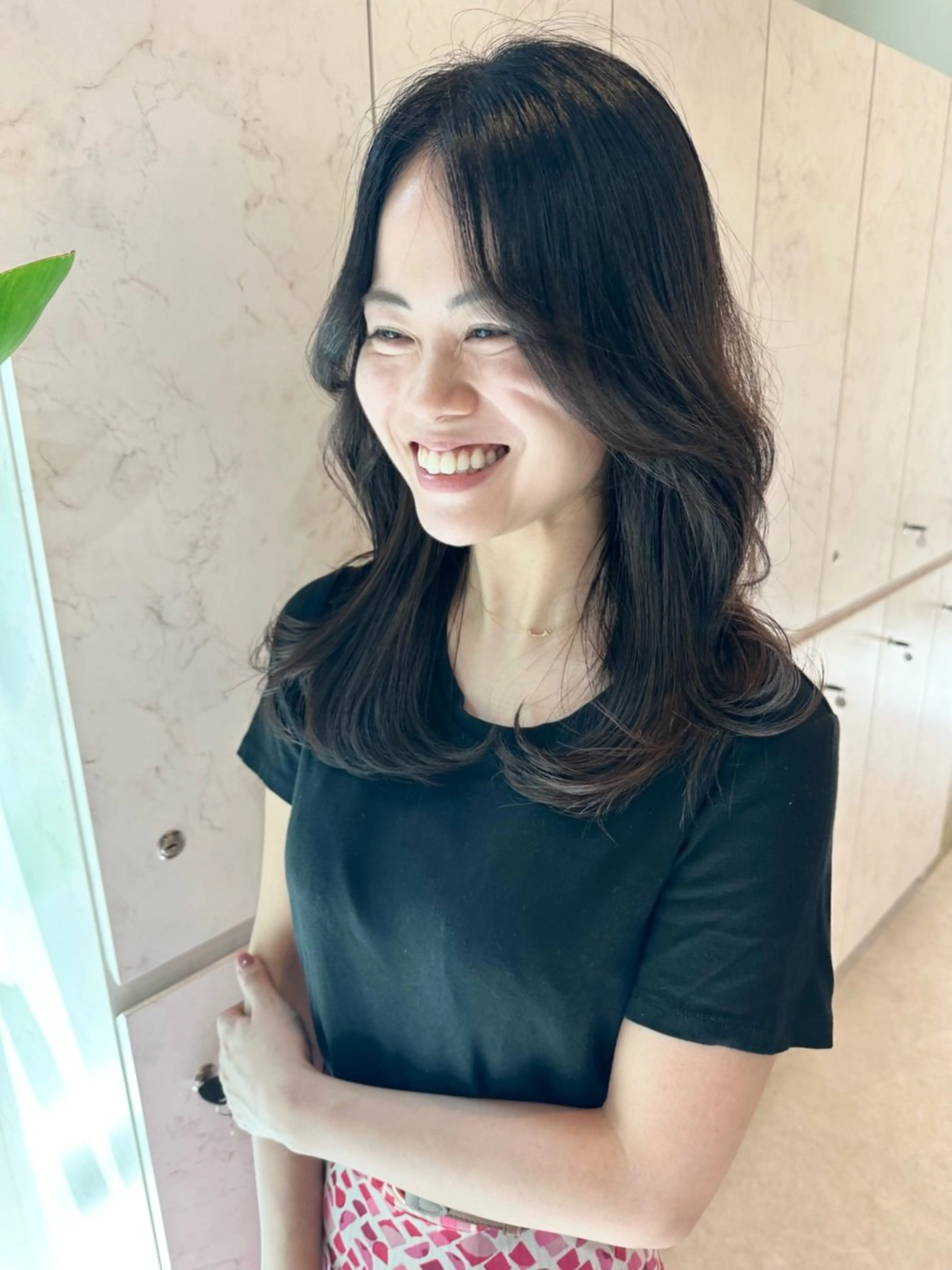 セミロング カラー ヘアアレンジ カット ヘアカラー トリートメント Akane レイヤー/艶カラーのヘアスタイル