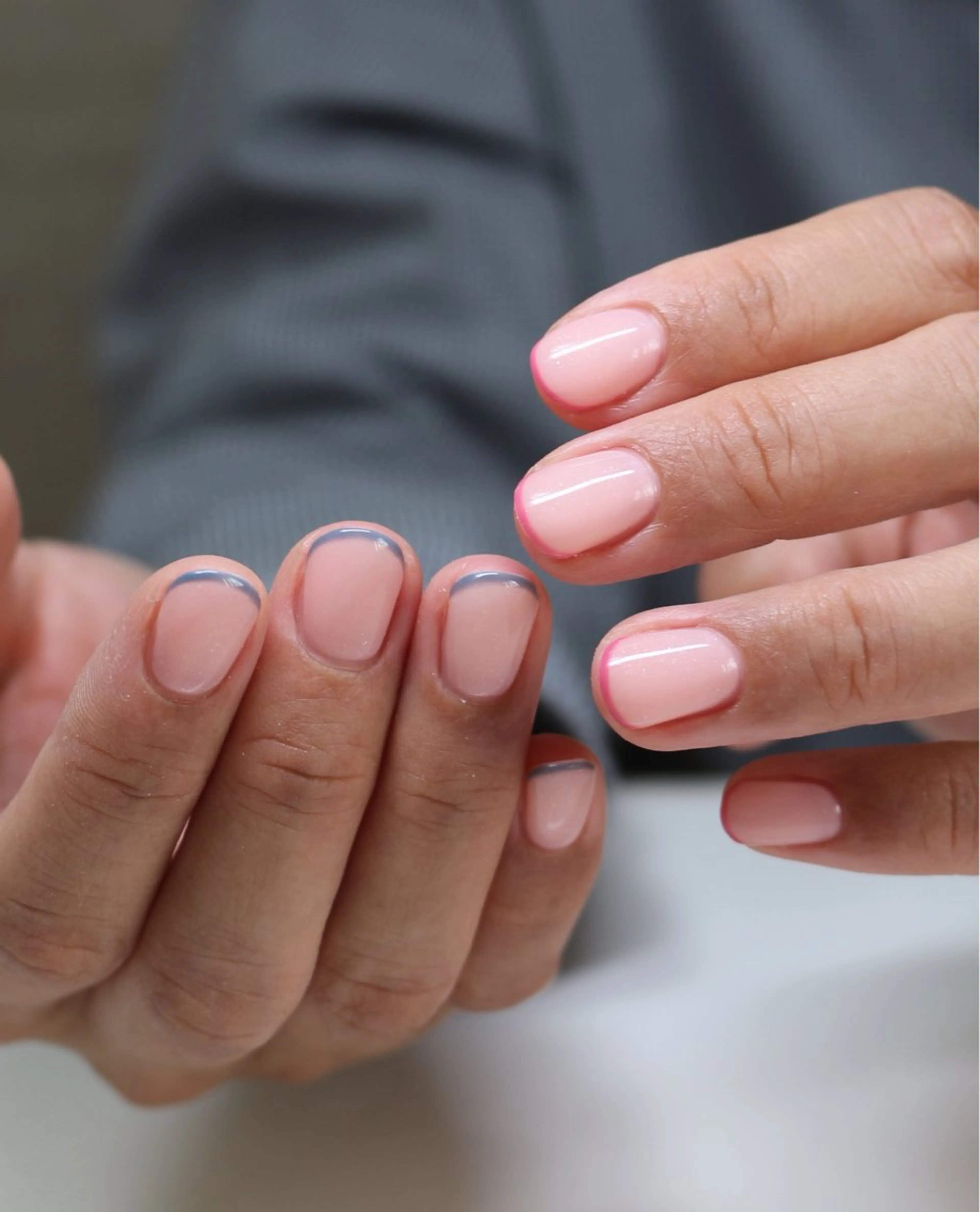 ネイル フレンチネイル ピンク 夏ネイル ハンドネイル Baku Nailsのネイルデザイン