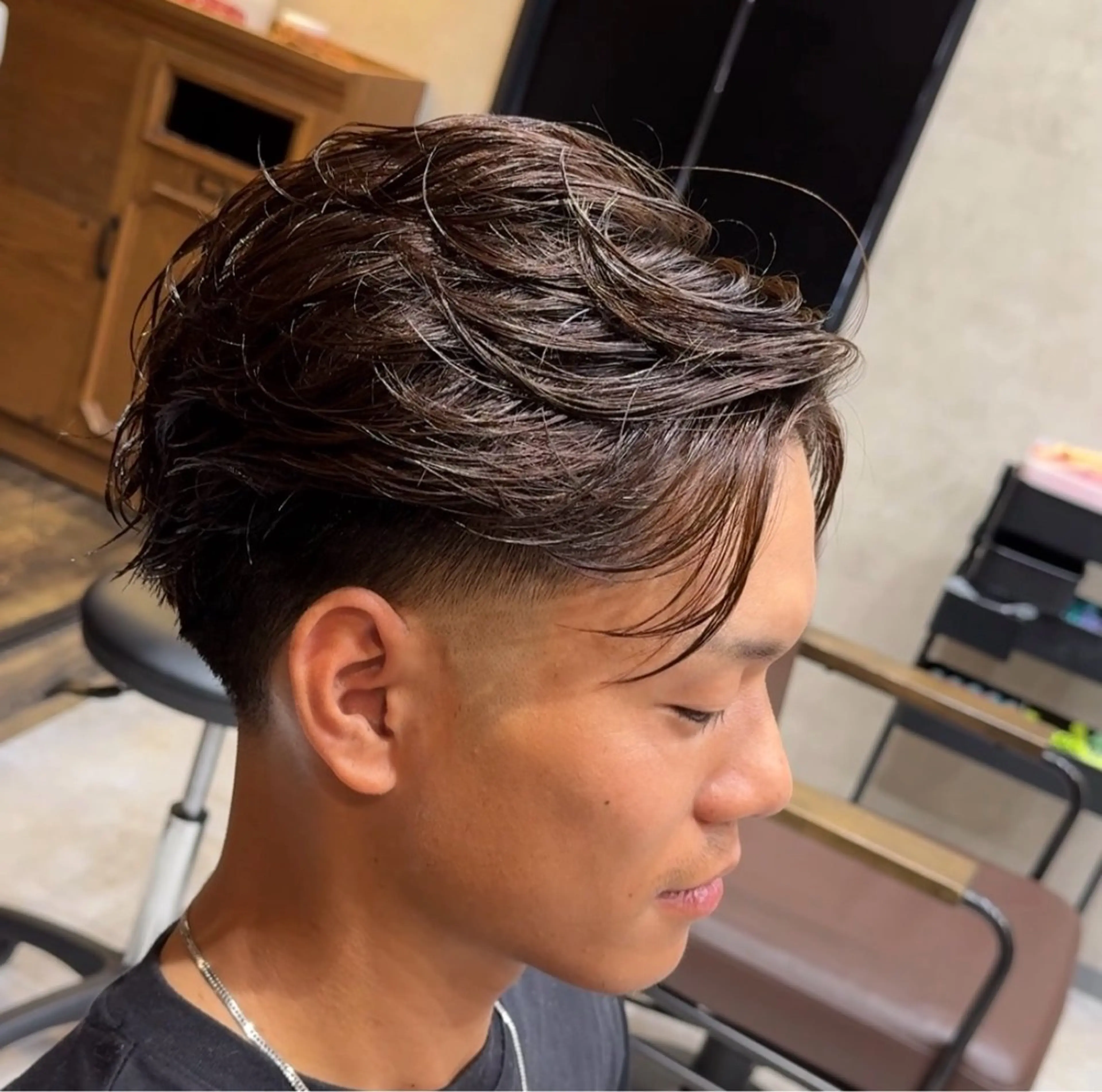 パーマ メンズ フェードカット カット パーマ Miyabi.💋 ABEYLEVRAIのヘアスタイル