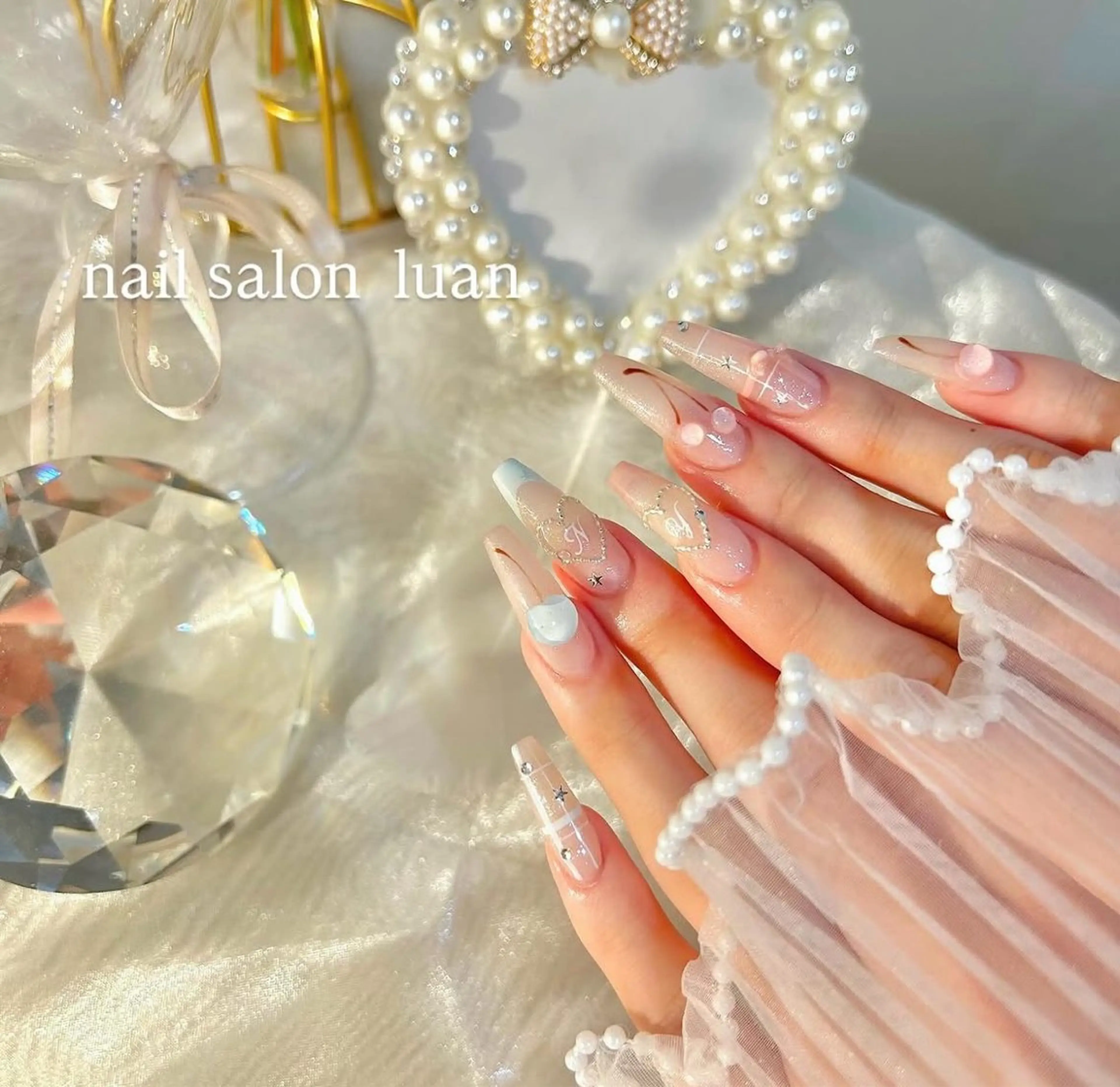 ネイル 長さ出し 持ち込み nail salon luan堀江店のネイルデザイン