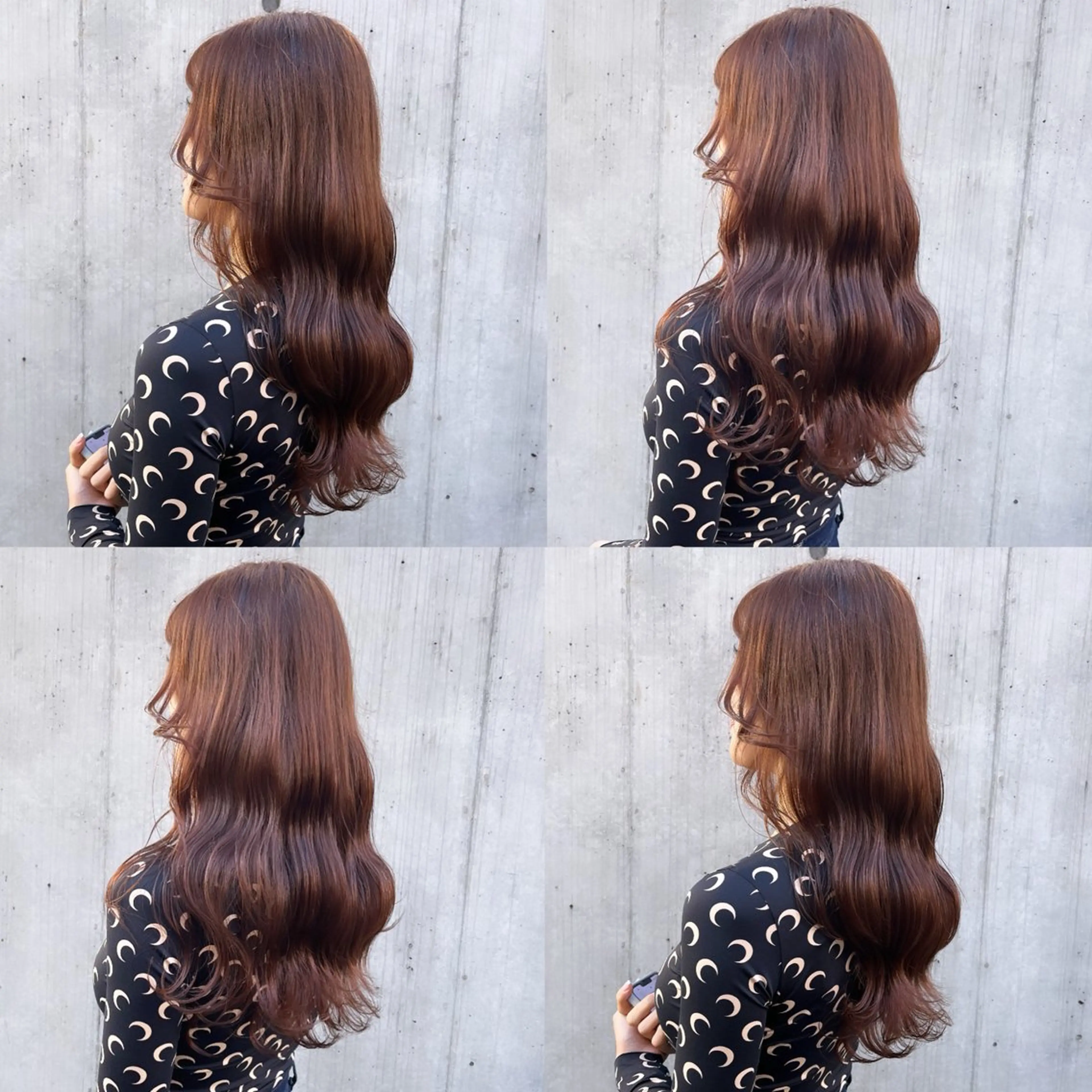 セミロング カラー ベージュカラー ブラウンカラー オレンジ オレンジベージュ オレンジブラウン ヘアカラー トリートメント ヘッドスパ ヘアセット カジュアルを女っぽく 𝗮𝘆𝗮𝗰𝗼のヘアスタイル