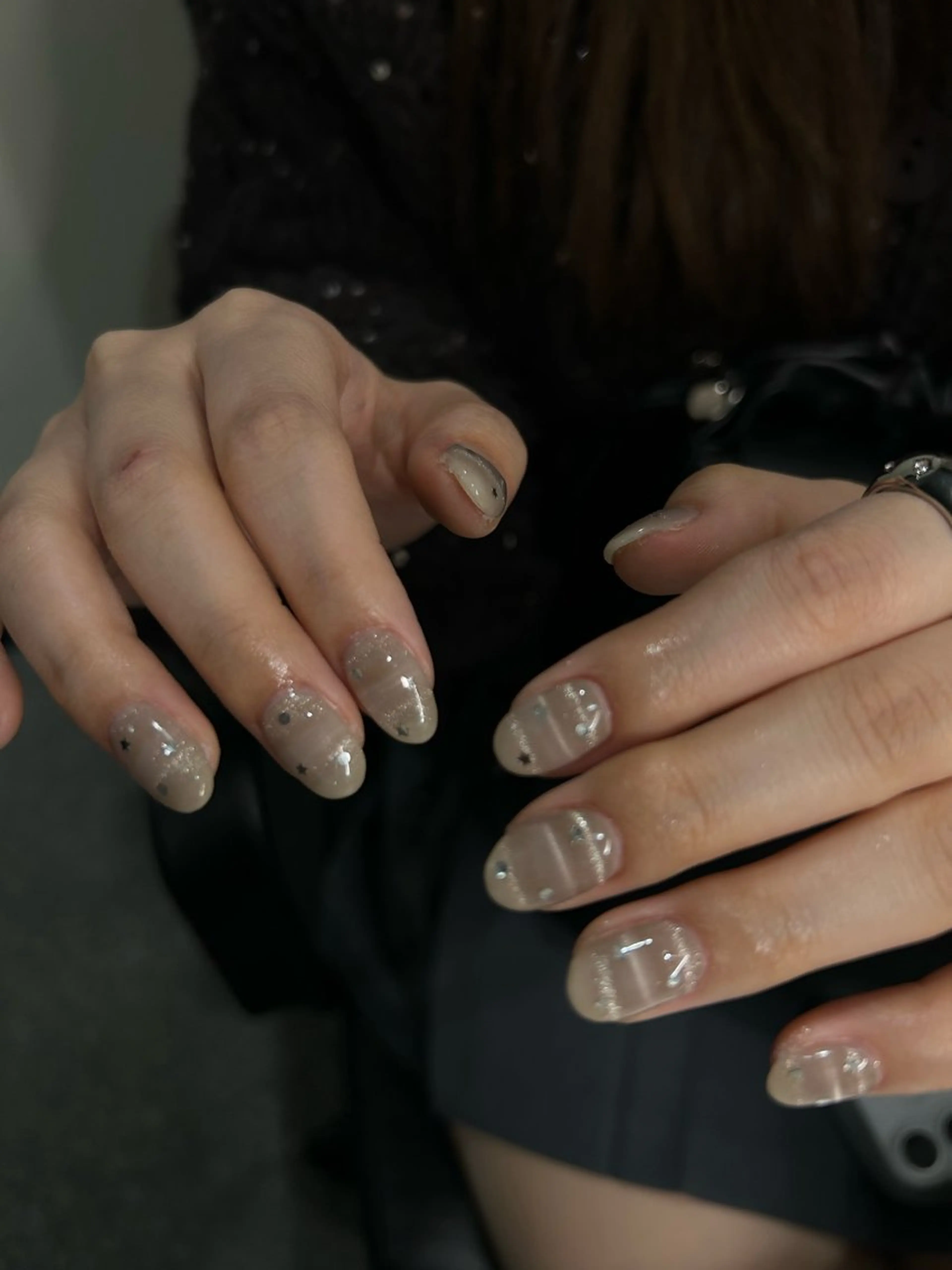 ネイル ボーダー 韓国ネイル Yuni.所属・sakae yurinaのネイルデザイン