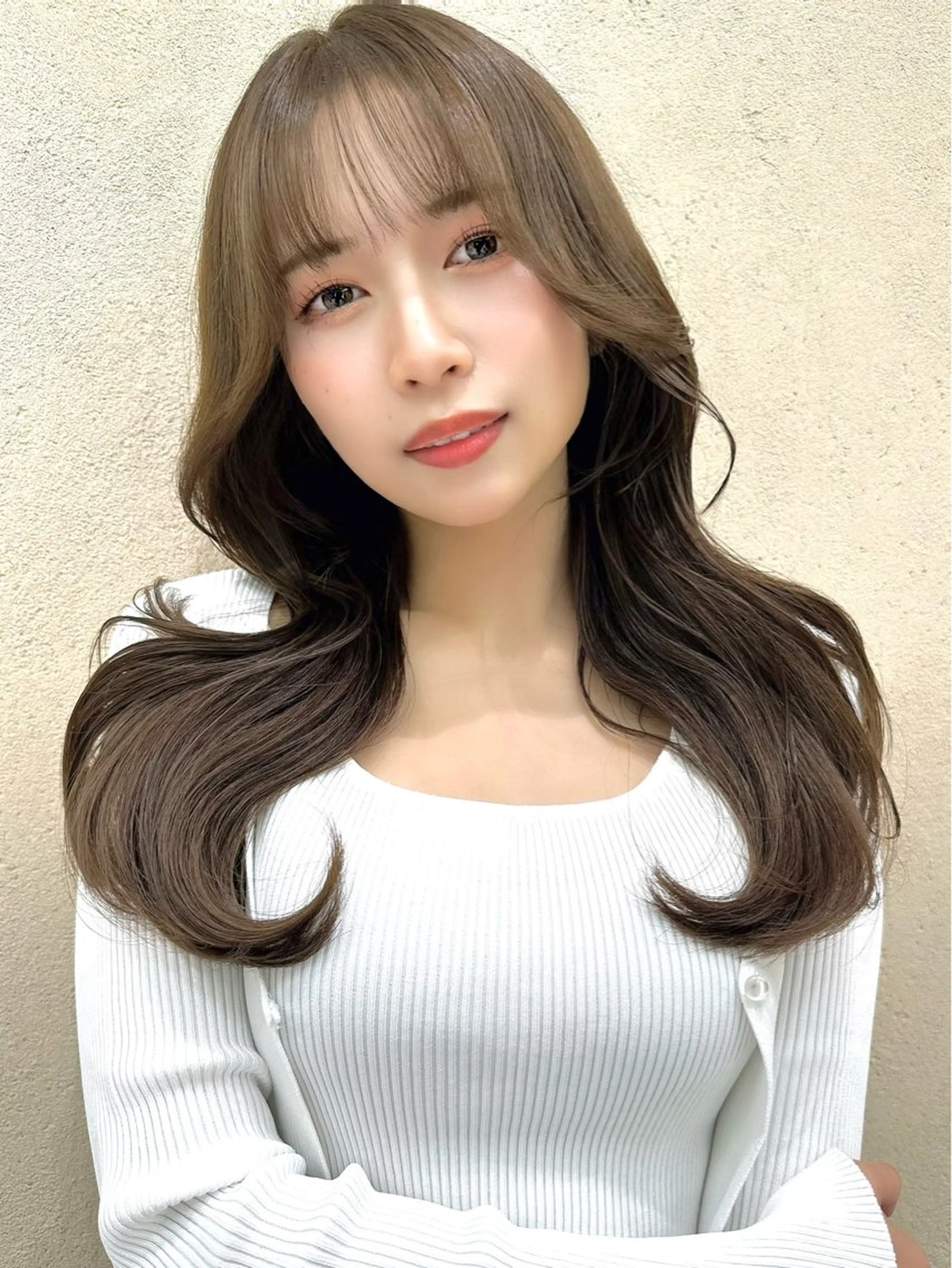 前髪カット+透明感カラー+髪質改善トリートメントの写真