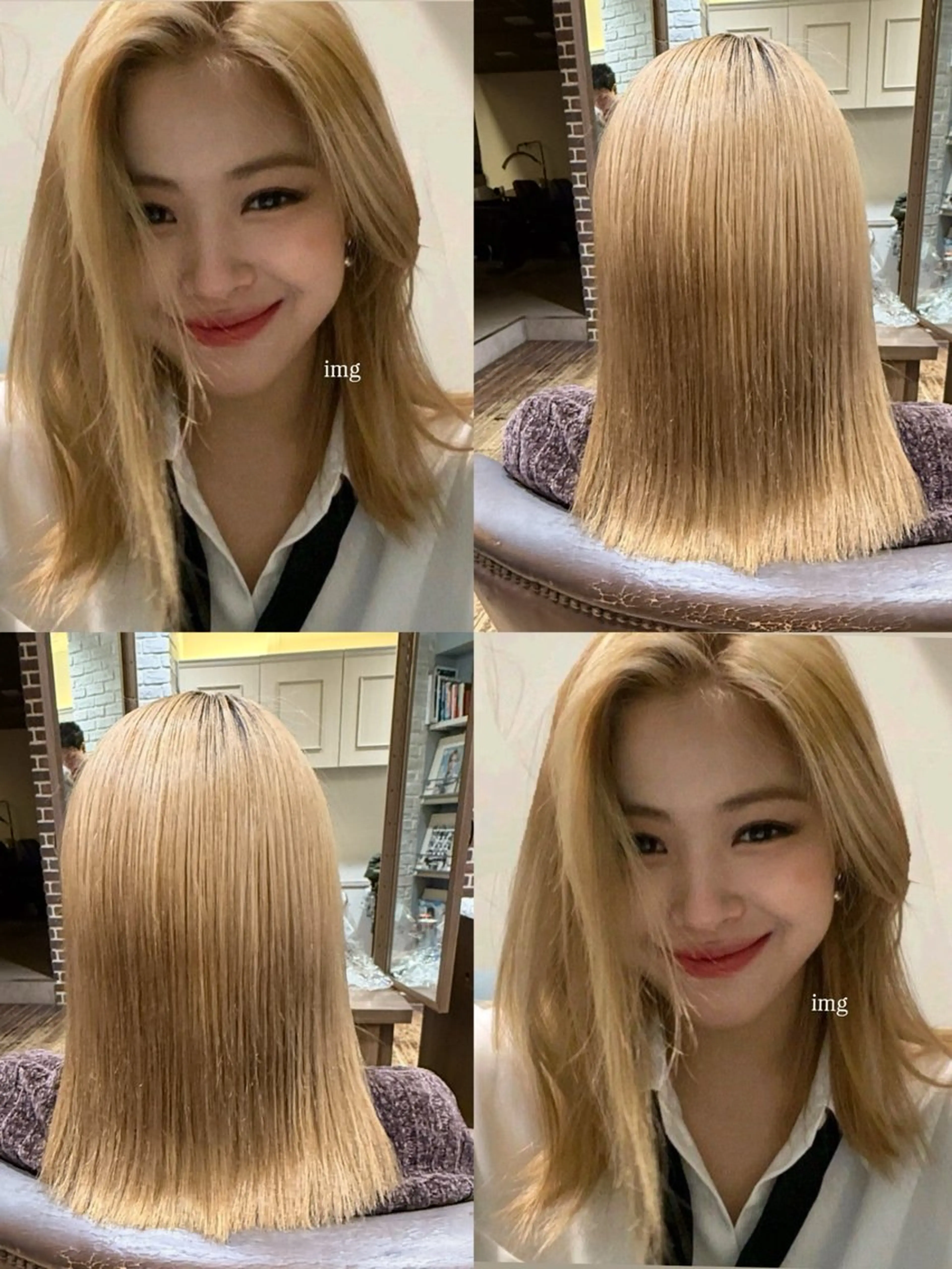 ミディアム ｢韓国風カラー ｣サナのヘアスタイル