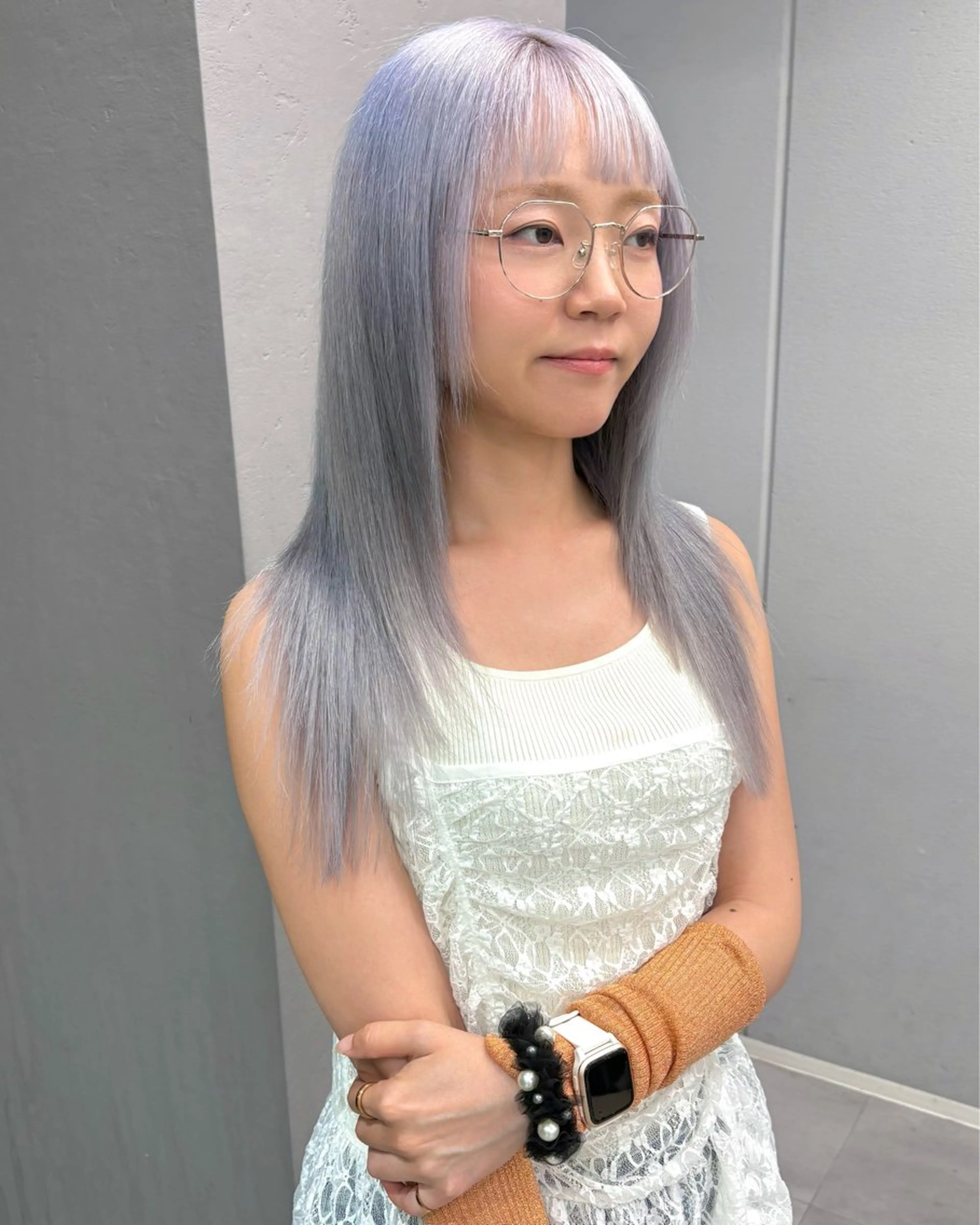 セミロング カラー ヘアカラー ukyo/カラー/ ブリーチ/ハイライトのヘアスタイル