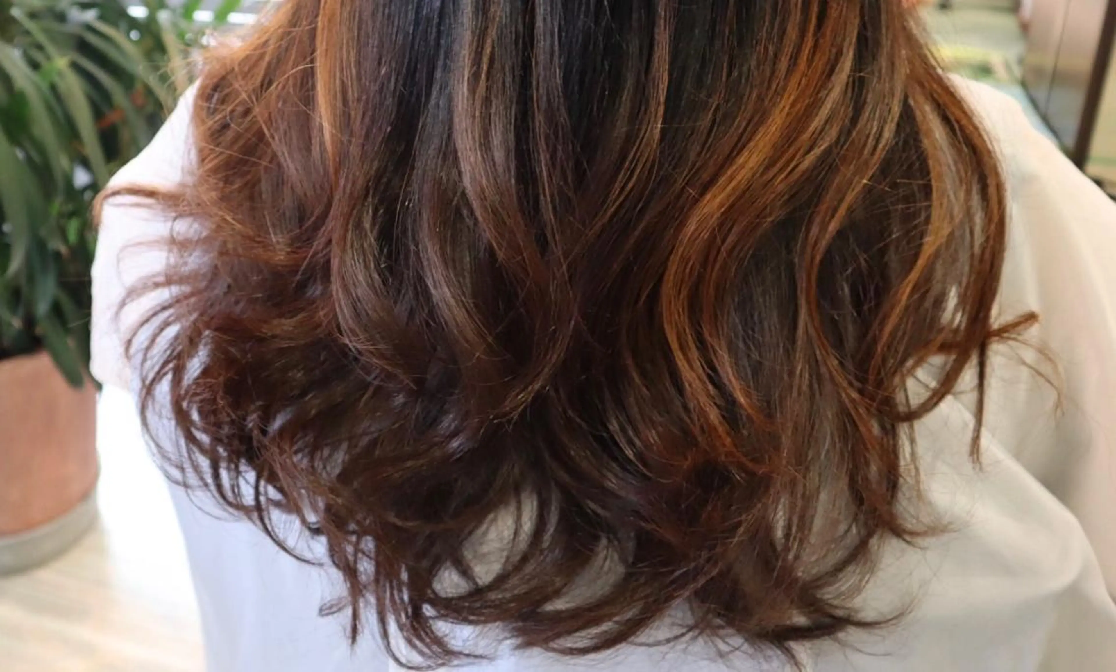 ロング 【南草津】髪質改善 ヘナカラー＆縮毛矯正のヘアスタイル