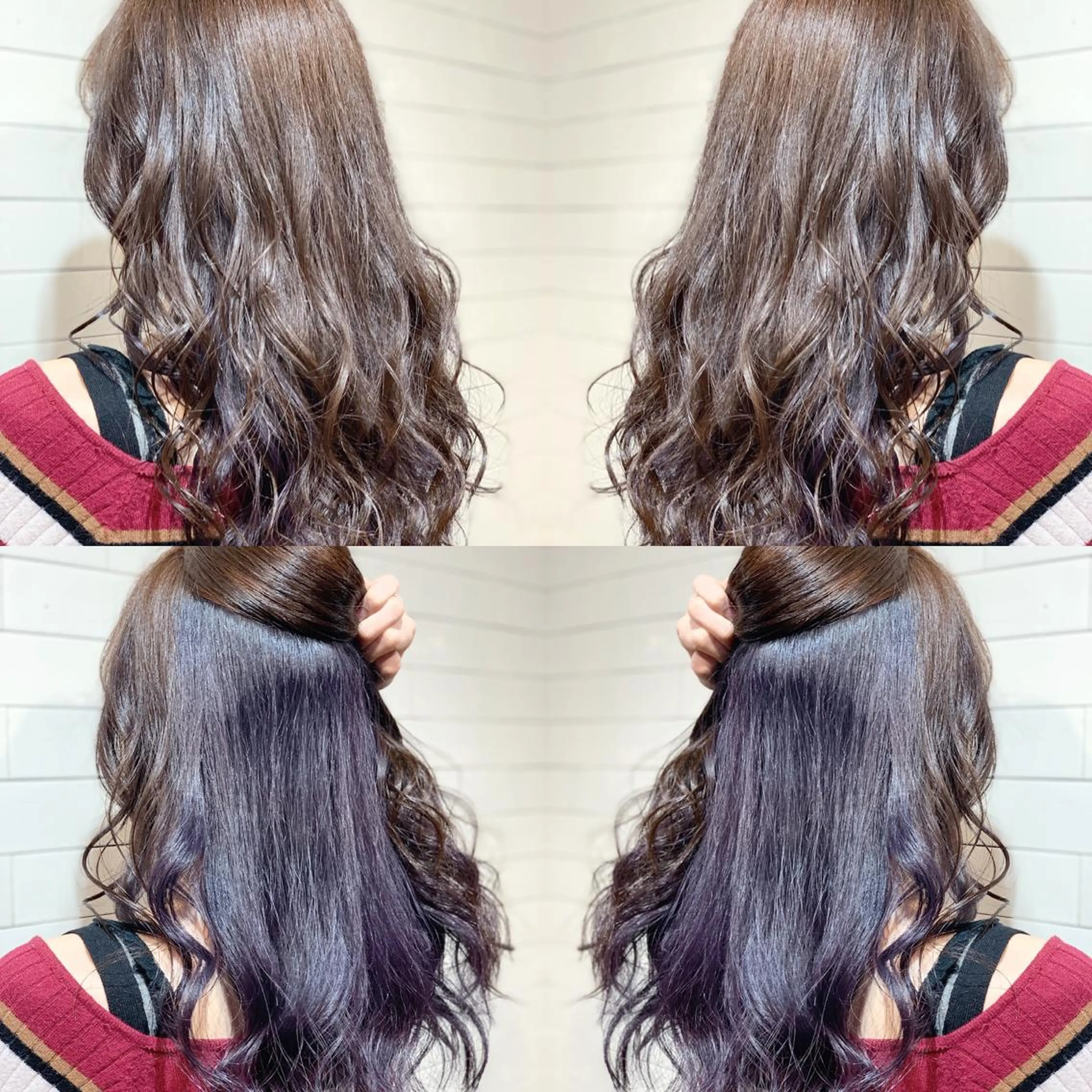 セミロング カラー ヘアアレンジ 縮毛矯正 トリートメント ヘアセット 髪質改善×ハイトーン 中田啄也のヘアスタイル