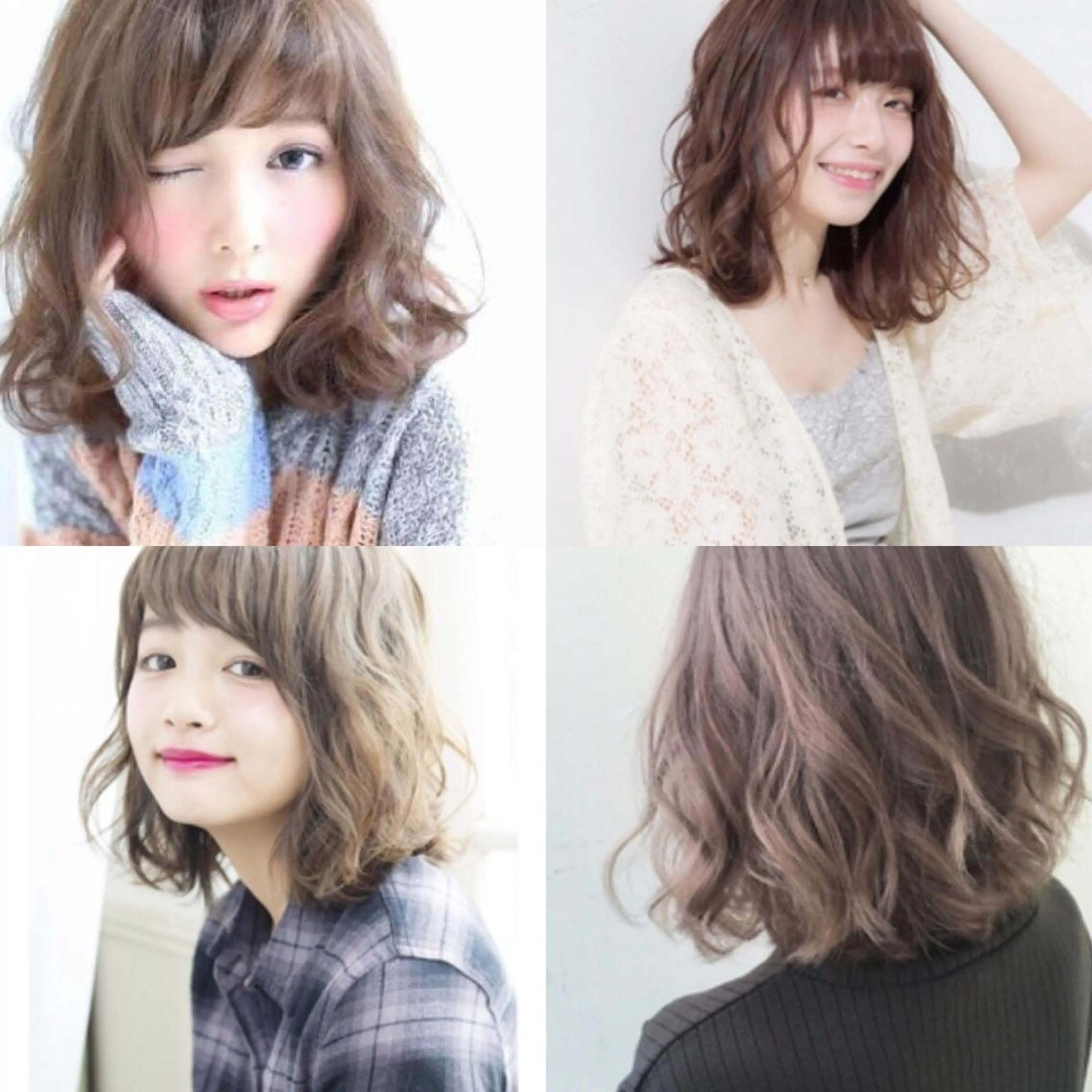 ミディアム ミディアムパーマ カット ヘアカラー ブリーチなしで 全国から予約殺到♡のヘアスタイル