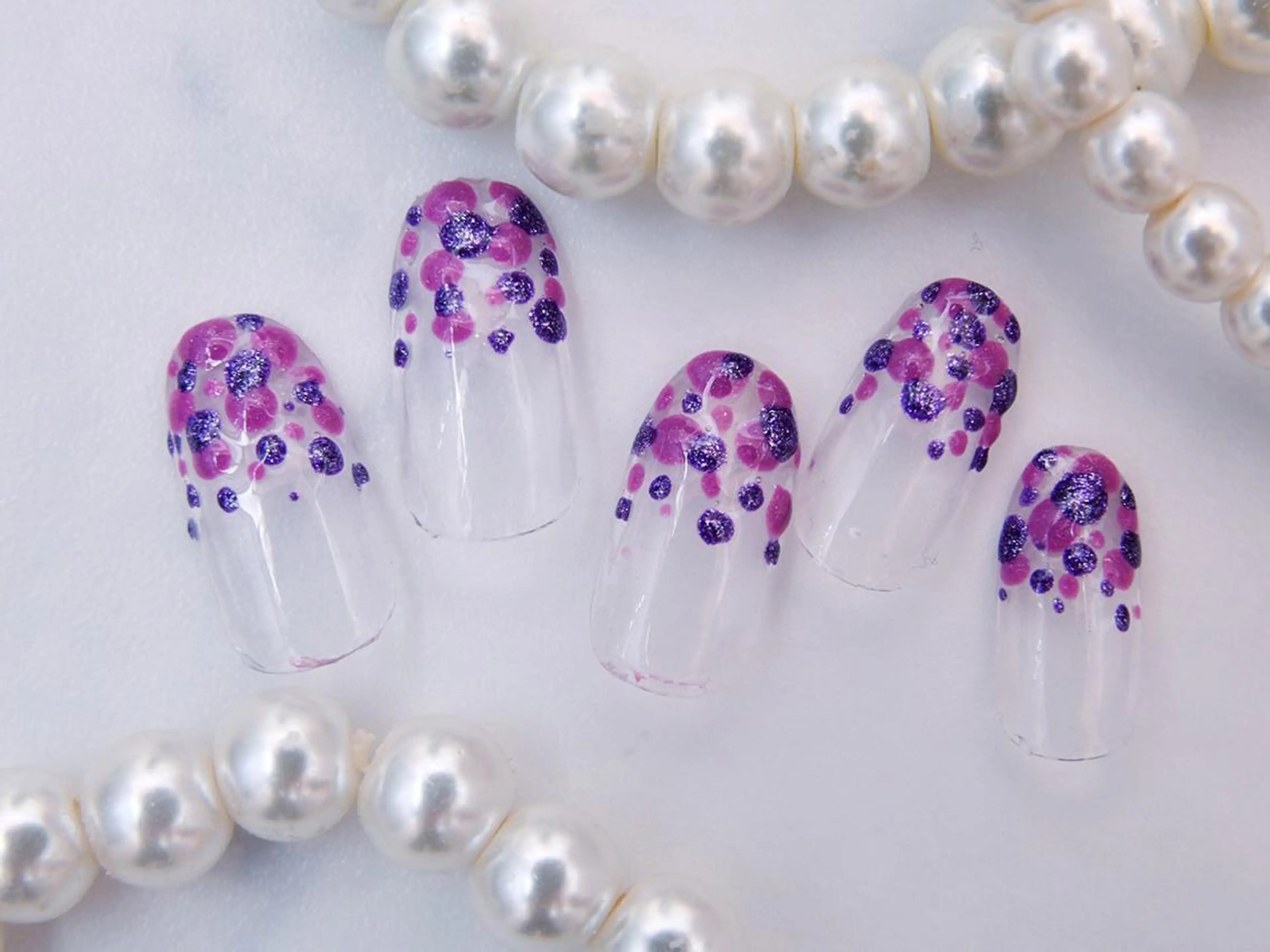 ネイル 桜ネイル クリアネイル フットネイル ジェルネイル キラキラネイル Tiary Nail Yのネイルデザイン