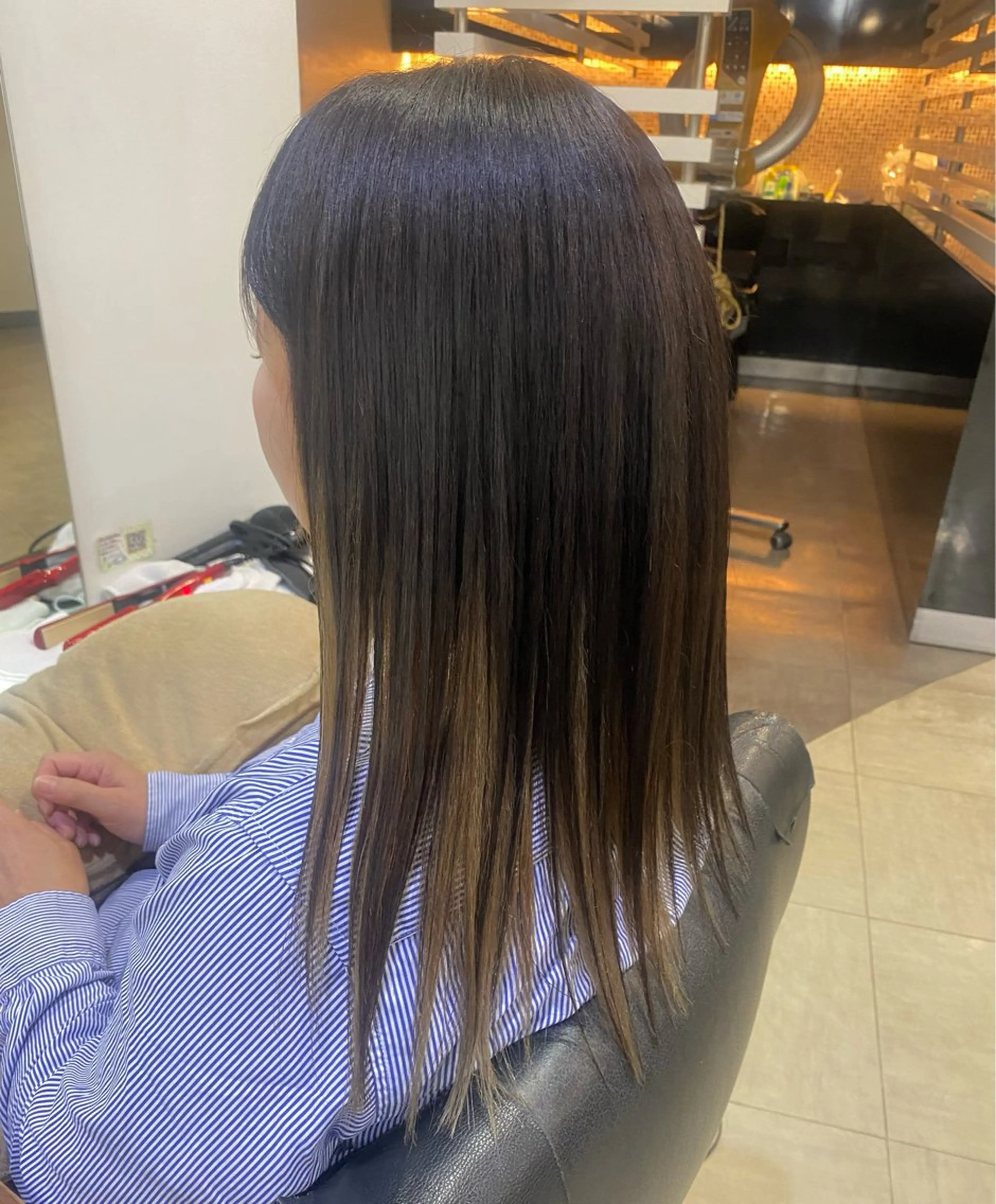 ロング カラー パーマ ヘアアレンジ インナーカラー 縮毛矯正 烏山 達也のヘアスタイル