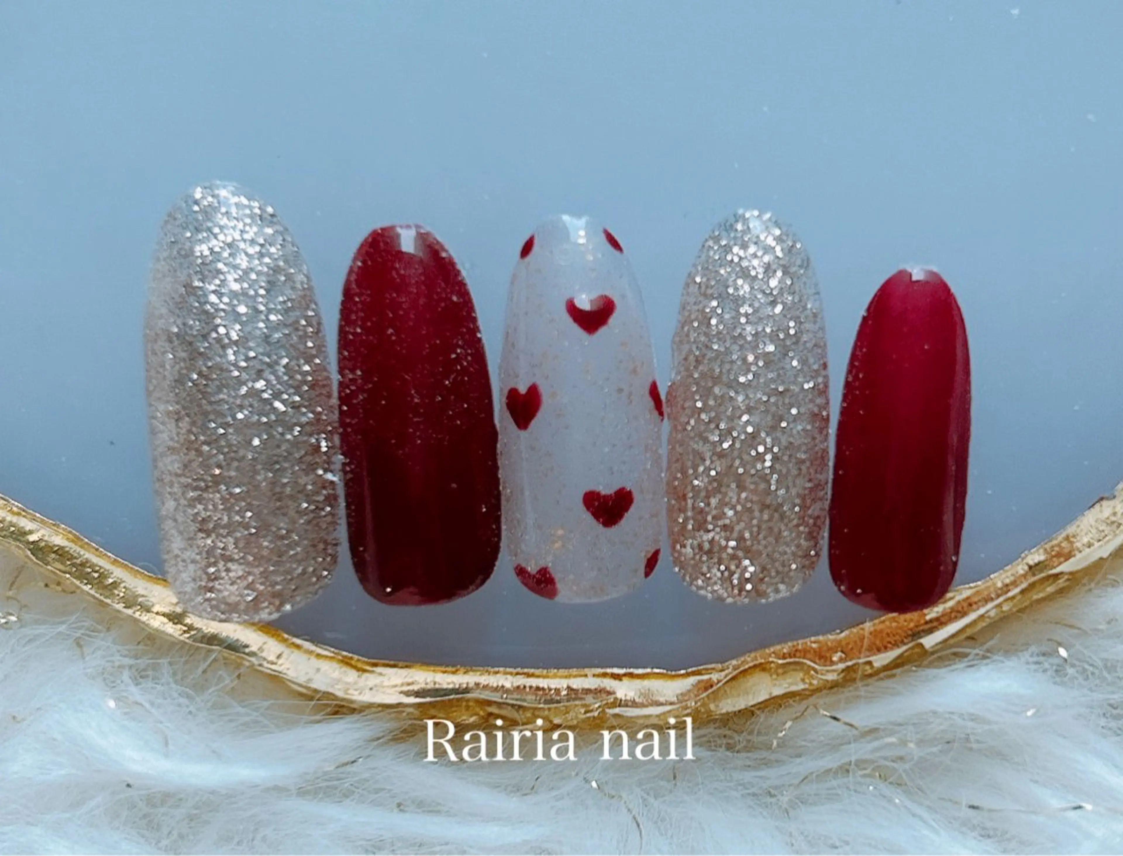 ネイル ジェルネイル パラジェル バレンタイン Rairia nail本八幡店のネイルデザイン