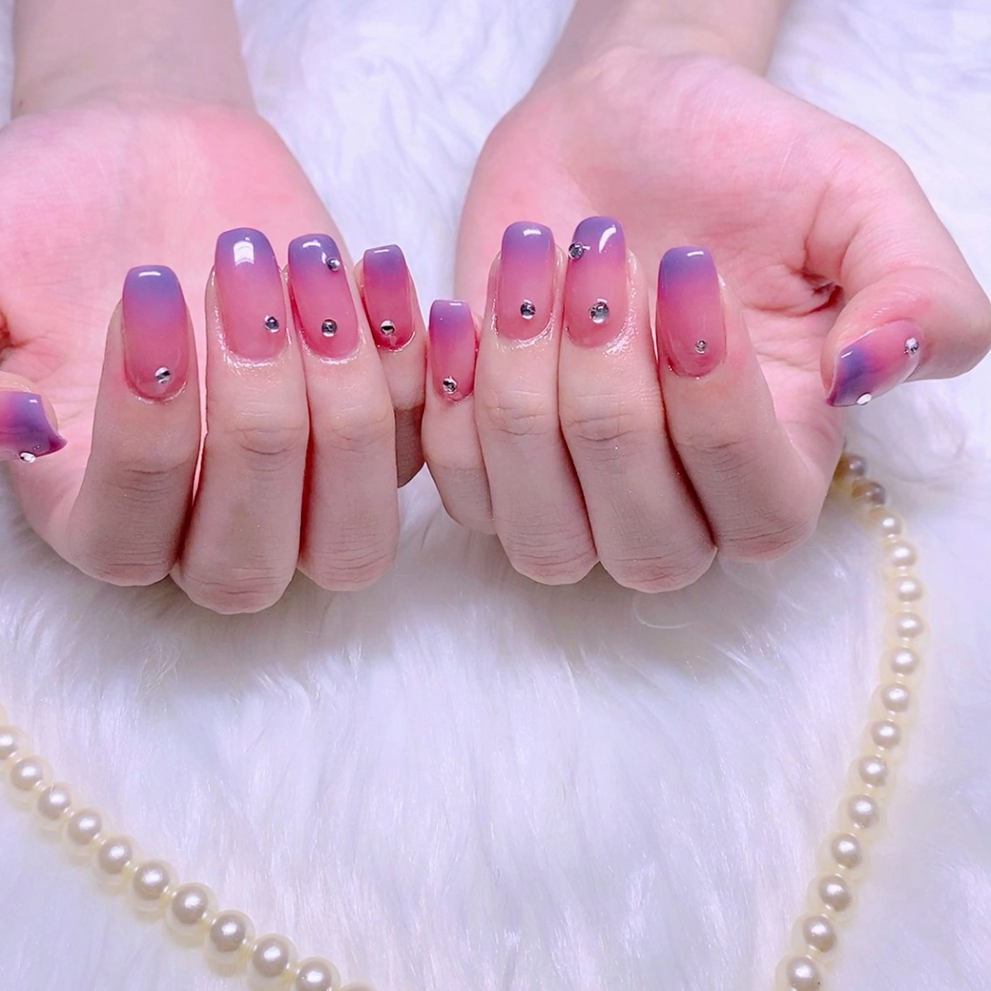 ネイル 韓国ネイル パープル シンプルネイル Nail Yunaのネイルデザイン
