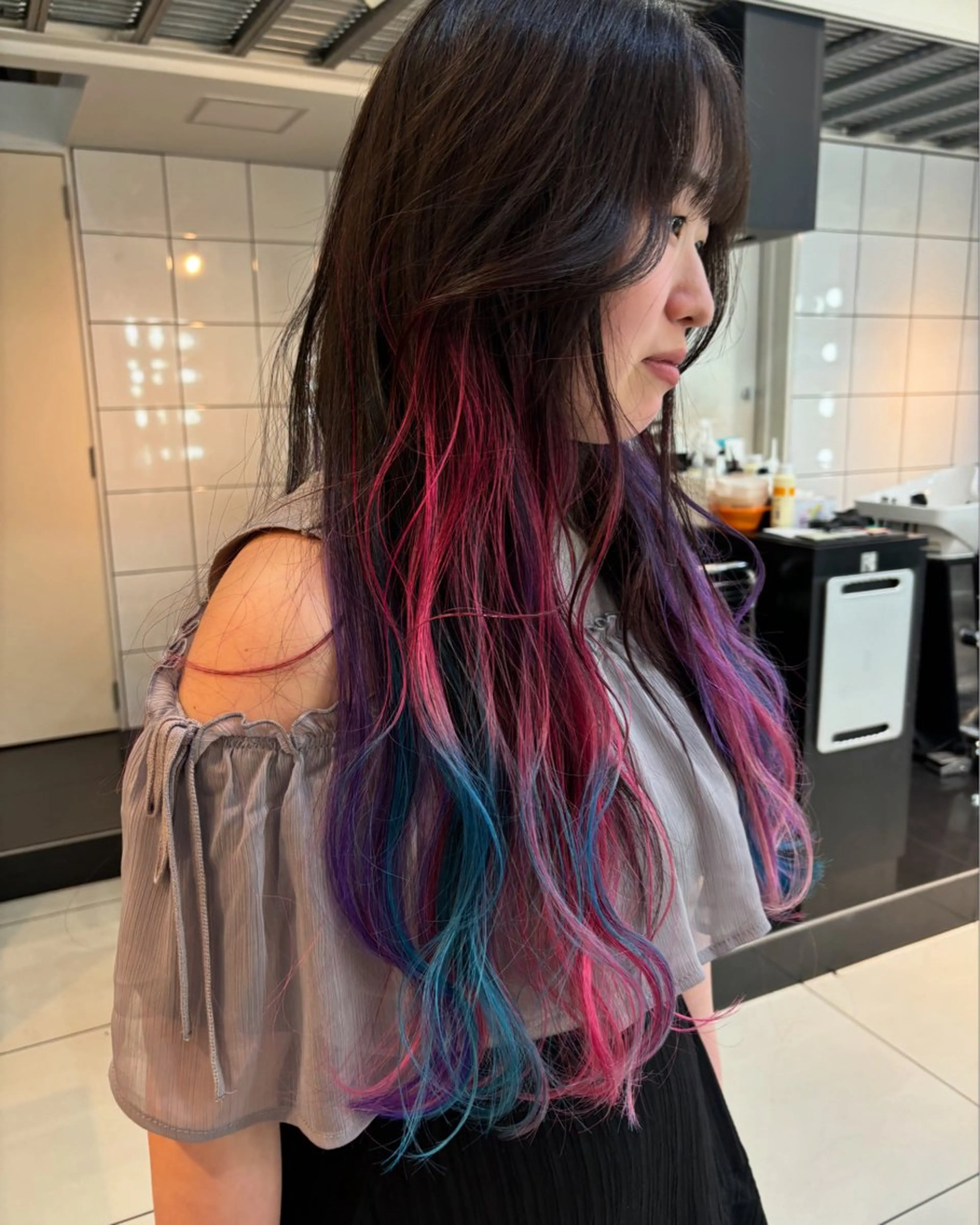 ロング カラー ヘアアレンジ 海外風ニュアンス パーマ/たいきのヘアスタイル