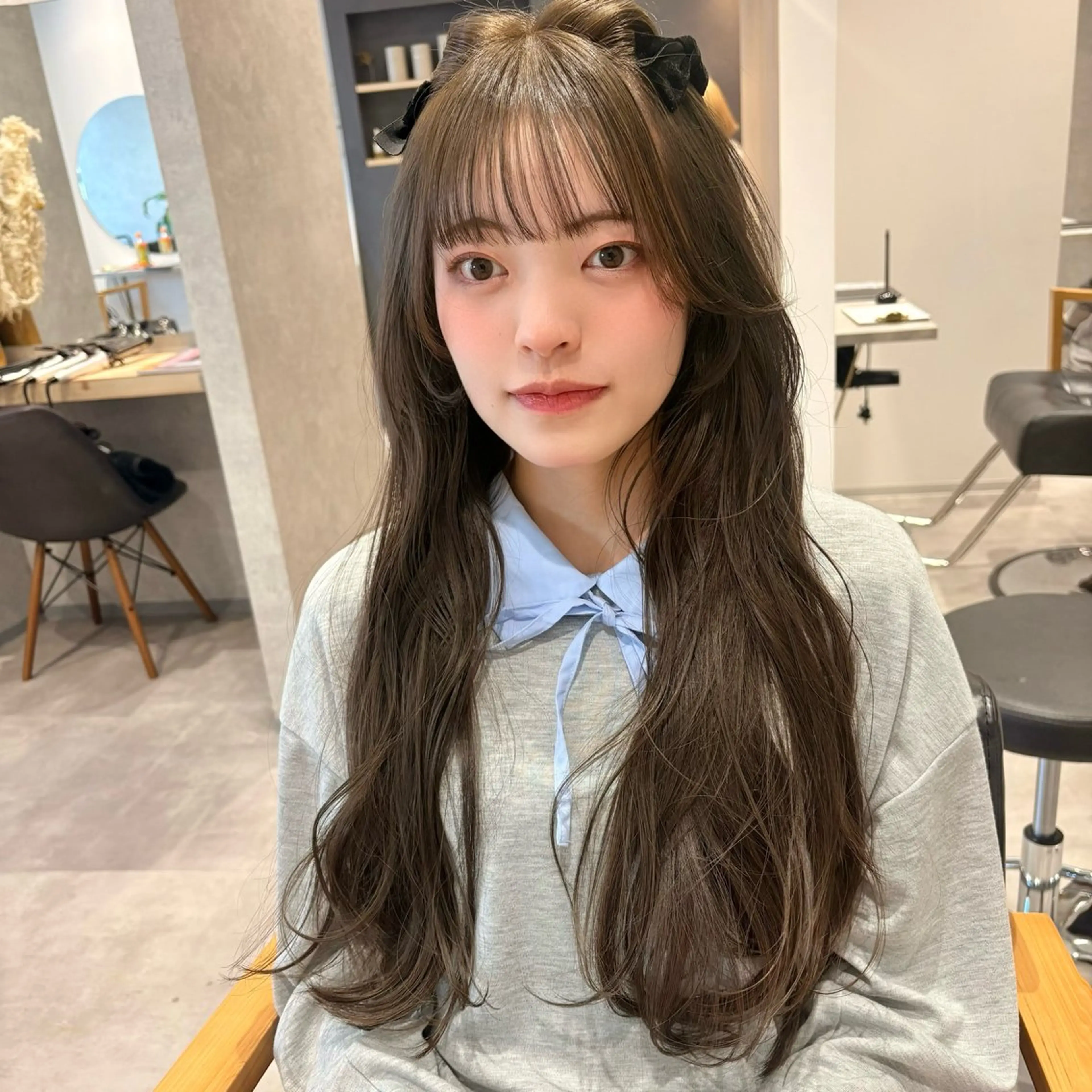 ロング カラー カット ヘアカラー トリートメント 🍊暖色×顔周り 🍊cocoroのヘアスタイル