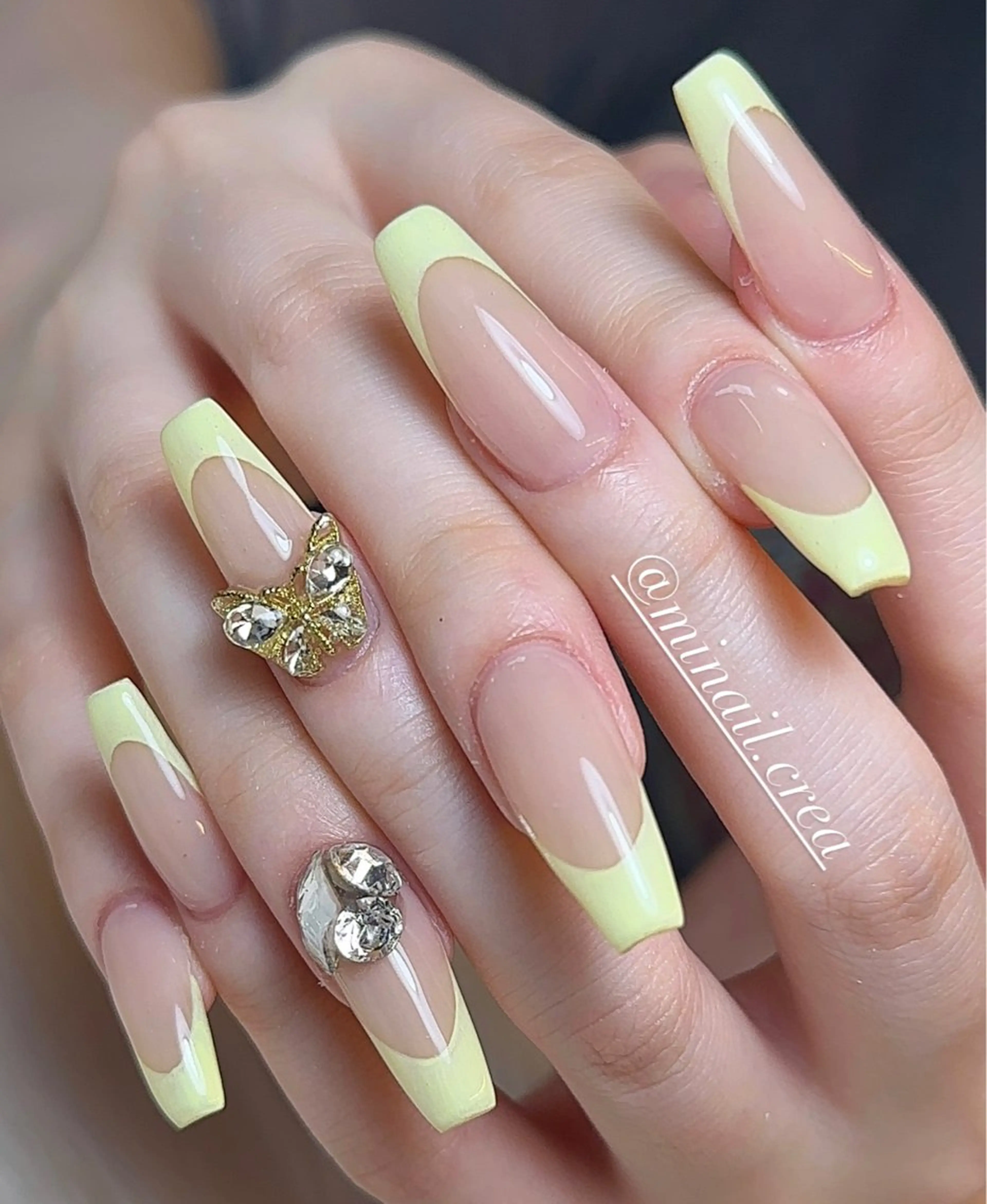 ネイル フレンチネイル キラキラネイル ロングネイル スカルプネイル シンプルネイル ハンドネイル CRéA　-private nailsalon-所属・CReA nailのネイルデザイン